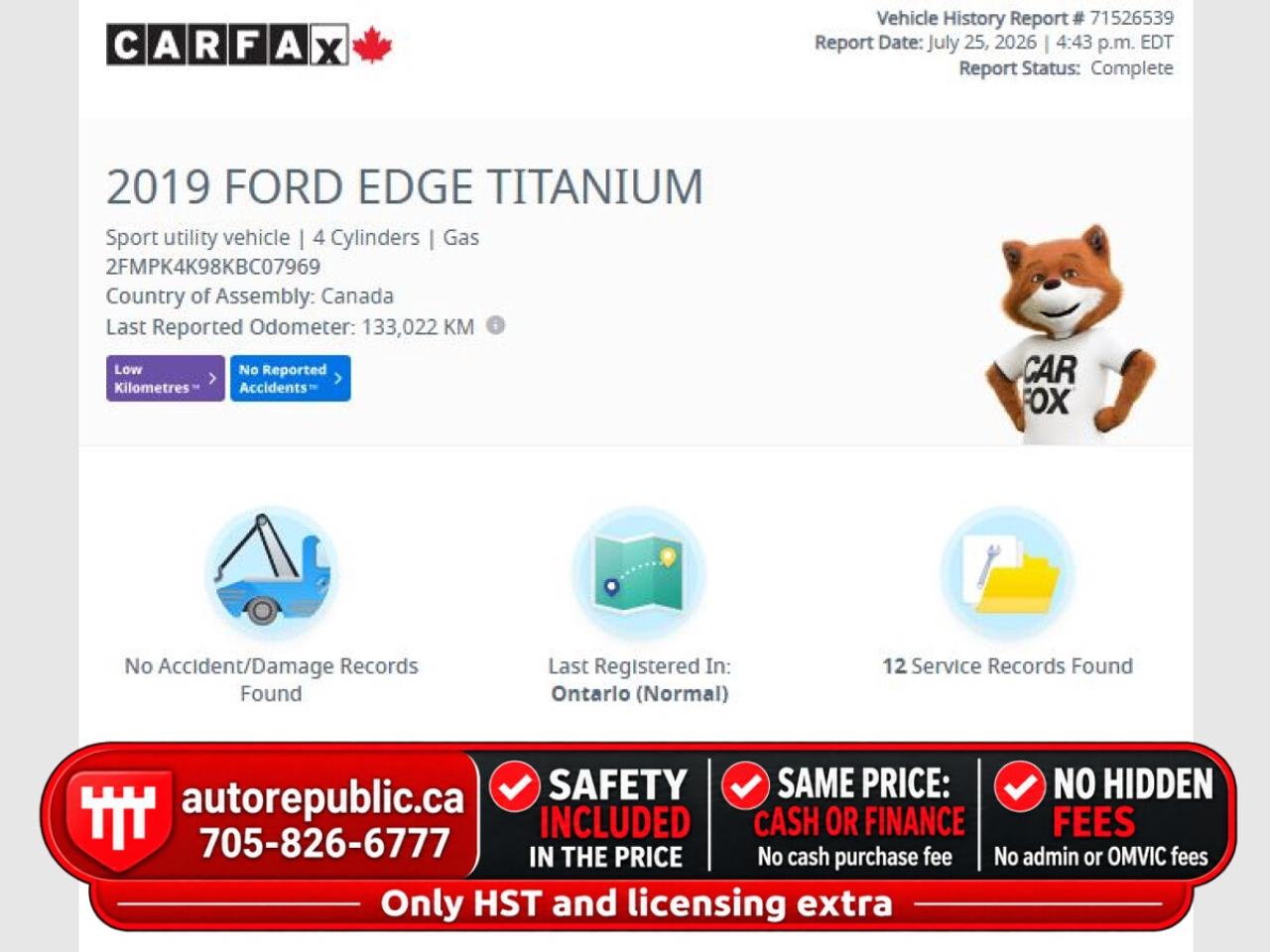 2019 Ford Edge Titanium AWD Certified Loaded One Owner No Acciden Photo