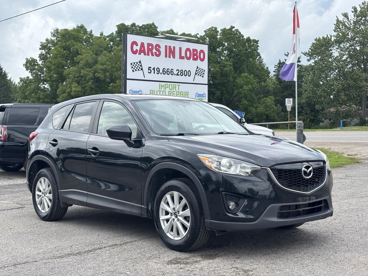 <p>2014 MAZDA CX-5 GS!</p><p>Safety inspection included in the full asking price // Carfax available&nbsp;</p><p>2014 Mazda CX-5 GS&nbsp;Stylish, reliable, and fuel-efficient compact SUV with a comfortable interior and plenty of practicality. The GS trim offers great features including heated front seats, a backup camera, Bluetooth, steering-wheel audio controls, alloy wheels, and more. Spacious enough for passengers and cargo while still being easy to drive and economical on fuel. A great choice for commuting, family use.</p><p data-start=139 data-end=305><strong>CARS IN LOBO LTD.&nbsp; &ndash; Your trusted pre-owned vehicle destination!</strong></p><p>&nbsp;</p><p data-start=139 data-end=305><strong>Located at 6355 Egremont Dr, Komoka, ON N0L 1R0 &mdash; just 7 km west of Hyde Park Rd. Heading west on Fanshawe Park Rd as it becomes Egremont Dr, you&rsquo;ll find us at the traffic lights on the corner of Egremont Dr & Narin Rd in Middlesex county township of Lobo.&nbsp;</strong></p><p>&nbsp;</p><p data-start=139 data-end=305><strong>Serving London, Ontario/Middlesex County for over 10 years. A registered member of the UCDA (Used Car Dealers Association of Ontario) and fully licensed with OMVIC (Ontario Motor Vehicle Industry Council).</strong></p><p>&nbsp;</p><hr><p>&nbsp;</p><p data-start=139 data-end=305><strong><span style=font-size: 14pt;>CARS IN LOBO LTD. (Buy - Sell - Trade - Finance)&nbsp; </span><span style=font-size: 14pt;>Office#&nbsp; 519 666 2800 </span><span style=font-size: 14pt;>TEXT# 519 630 6660</span></strong></p><p>&nbsp;</p><hr><p>&nbsp;</p><p data-start=312 data-end=770><strong>- /Quality, locally sourced pre-owned vehicles at a competitive price<br>- /Safety certification Inspection included at the Full Asking Price! (unless listed otherwise)</strong><br><strong>- /We take all trade ins at a competitive & fair value&nbsp;</strong><br><strong>- /We buy cars outright with no purchase&nbsp;necessary</strong><br data-start=352 data-end=355><strong>- /CARFAX reports available on all cars</strong><br data-start=462 data-end=465><strong>- /Extended warranty options available</strong><br data-start=590 data-end=593><strong>- /Financing options available</strong><br data-start=642 data-end=645><strong>- /We register & plate your vehicle for you (Licensing Extra)</strong><br data-start=714 data-end=717><strong>- /No hidden fees. No pressure. Easy going team that is here to help.&nbsp;</strong></p><p>&nbsp;</p><p data-start=777 data-end=908><strong>Message us anytime or feel free to drop by! We are here to help make your next vehicle purchase simple and stress-free. -> OPEN 6 DAYS WEEK MONDAY - SATURDAY&nbsp;</strong></p><p>&nbsp;</p><p data-start=777 data-end=908>&nbsp;</p>