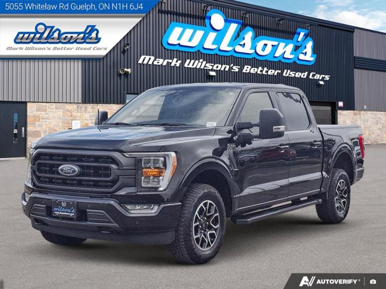 Come see this certified 2022 Ford F-150 XLT Crew 4x4 | 5.0L V8 | 302A | Sport Pkg | Heated Seats | Trailer Tow Pkg | Co-Pilot 360 and More !. Its Automatic transmission and Regular Unleaded V8 5.0 L engine will keep you going. This Ford F-150 comes equipped with these options: Tow Package, Sport Package, Air Conditioning, 360 Camera, Heated Seats, Tilt Steering Wheel, Steering Radio Controls, Power Windows, Power Locks, and Traction Control. Stop by and visit us at Mark Wilsons Better Used Cars, 5055 Whitelaw Road, Guelph, ON N1H 6J4.MASSIVE SELECTION: 500+ vehicles in ONE LOCATION, all Live Market Priced for the best value!STRAIGHTFORWARD & TRANSPARENT PRICING: Our Advertised Price INCLUDES:Safety Certification! (No separate certification fee upcharge).FREE Carfax History Report!NO upcharge for paying cash!CONFIDENCE & PEACE OF MIND: 30-Day/3,000 km Warranty INCLUDED! Plus a 5-Day Exchange Privilege!*EASY FINANCING: Better-than-bank rates, $0 Down, and 3 Months No Payments available OAC. BAD CREDIT APPROVED HERE!WE BUY CARS: Get Top Dollar for your trade, or sell us your vehicle for CASH even if you dont buy ours!www.shopwilsons.comAn Honest, Transparent Buying Experience. Trusted in business since 1961!(Cash Prices Exclude HST and Licensing Fees only.)