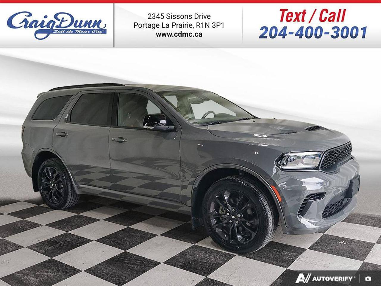 Used 2025 Dodge Durango * GT AWD * LEATHER * VENTED & HEATED SEATING * for sale in Portage la Prairie, MB