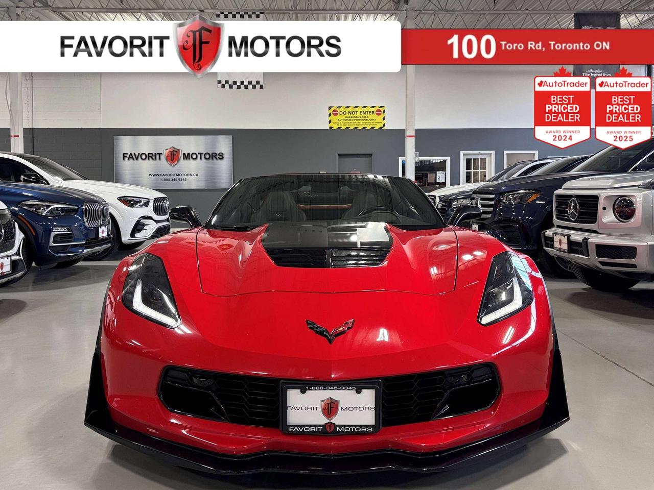 **SUMMER SPECIAL!**FEATURING : Z06 SUPERCHARGED 650 HORSEPOWER V8, 650 LBS FT TORQUE, Z07 PACKAGE, 3LZ EQUIPMENT GROUP, RWD, CHROME WHEELS, REMOVABLE TARGA ROOF, BREMBO CARBON CERAMIC BRAKES, Z06 CARBON STEERING WHEEL, HEADS UP DISPLAY, PERFORMANCE DATA RECORDING, REMOTE START, MULTI DRIVE MODES, PERFORMANCE DISPLAYS, RED PADDLE SHIFTERS, HIGHLY LOADED, EXTREMELY CLEAN! FINISHED IN RED ON MATCHING BLACK INTERIOR, Z06 STAMPED RED STITCHED LEATHER SEATS, HEATED/COOLED SEATS, NAVIGATION SYSTEM, BACKUP CAMERA, AM, FM, SATELLITE, APPLECARPLAY, ANDROIDAUTO, BLUETOOTH, STEERING WHEEL CONTROLS, PREMIUM BOSE SOUND SYSTEM, POWER OPTIONS, AND MUCH MORE!!!


**As per OMVIC regulations, this vehicle is not drivable, not certified and not e-tested. Certification is available for $899.** All our vehicles are in excellent condition and have been fully inspected by an in-house licensed mechanic.


The advertised price is a finance only price, if you wish to purchase the vehicle for cash additional $2,000 surcharge will apply. Applicable prices and special offers are subject to change with or without notice and shall be at the full discretion of Favorit Motors.