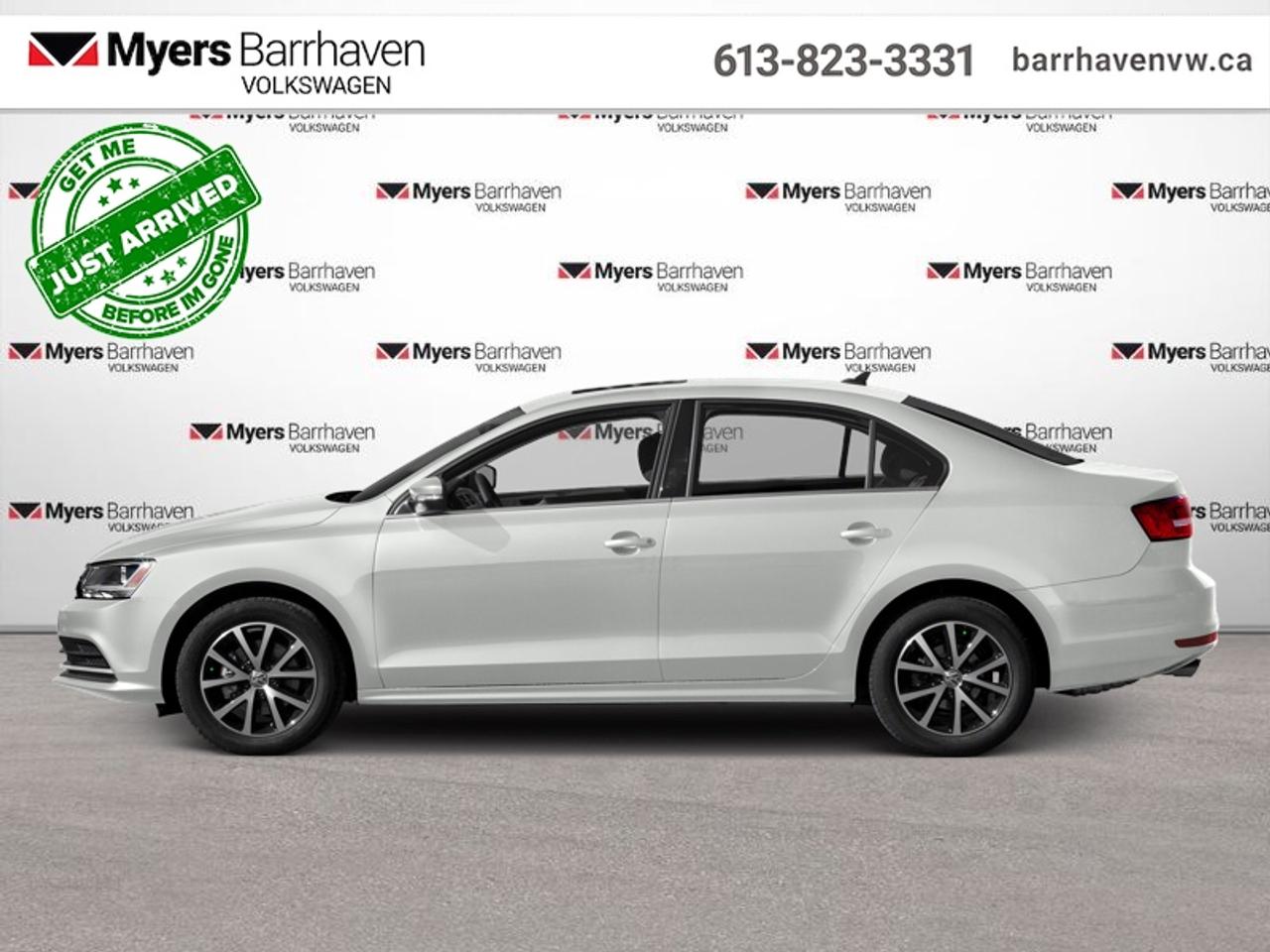 <b>Sunroof,  Bluetooth,  Heated Seats,  Rear View Camera,  Aluminum Wheels!</b><br> <br> This Volkswagen Jetta is a generously sized compact sedan with just enough German personality to set it apart. This 2017 Volkswagen Jetta is fresh on our lot in Nepean.<br> <br>Whether youre looking for straight-up performance, eye-catching good looks, or advanced technology, this Jetta delivers it all with Volkswagen style. And this Jetta has a little something special the others are missing - a genuine personality. Make every mile more memorable in this Volkswagen Jetta.<br> <br>This sedan has 205,080 km. Its Pure White in colour. It has an Automatic transmission and is powered by a 150HP 1.4L 4 Cylinder Engine. <br> <br> Our Jettas trim level is Wolfsburg Edition. Upgrade to this Jetta Wolfsburg Edition to get an excellent blend of features and value. It comes with a color touchscreen radio with SiriusXM, Bluetooth phone connectivity, a rearview camera, heated front seats, dual-zone automatic climate control, aluminum wheels, a power sunroof, automatic headlights, steering wheel audio and cruise control, and more. This vehicle has been upgraded with the following features: Sunroof, Bluetooth, Heated Seats, Rear View Camera, Aluminum Wheels, SiriusXM.<br> <br>To apply right now for financing use this link: <a href=https://www.barrhavenvw.ca/financing-request/ target=_blank>https://www.barrhavenvw.ca/financing-request/</a><br> <br/><br>We are your premier Volkswagen dealership in the region. If youre looking for a new Volkswagen or a car, check out Barrhaven Volkswagens new, pre-owned, and certified pre-owned Volkswagen inventories. We have the complete lineup of new Volkswagen vehicles in stock like the GTI, Golf R, Jetta, Tiguan, Atlas Cross Sport, Volkswagen ID.4 electric vehicle, and Atlas. If you cant find the Volkswagen model youre looking for in the colour that you want, feel free to contact us and well be happy to find it for you. If youre in the market for pre-owned cars, make sure you check out our inventory. If you see a car that you like, contact 844-914-4805 to schedule a test drive.<br> Come by and check out our fleet of 40+ used cars and trucks and 110+ new cars and trucks for sale in Nepean.  o~o