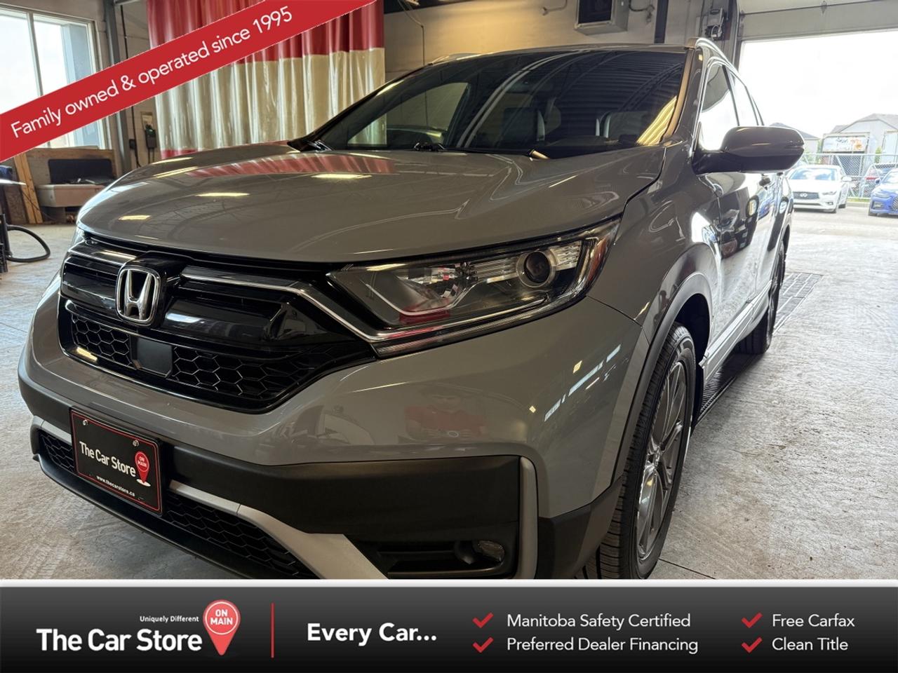 2020 Honda CR-V Sport AWD &ndash; Good Service Records | Brand New Tires | New Front Brakes 
 Key Features:1.5L Turbocharged 4-Cylinder Engine 
 Real Time AWD 
 Sport Trim 
 Good Service Records 
 Brand New All-Season Tires 
 Brand New Front Brake Pads & Rotors 
 Heated Front Seats 
 Heated Steering Wheel 
 Remote Start 
 Apple CarPlay & Android Auto 
 Honda Sensing&reg; Safety Suite 
 Adaptive Cruise Control 
 Lane Keeping Assist 
 Collision Mitigation Braking System 
 Blind Spot Monitoring 
 Multi-Angle Backup Camera 
 Power Tailgate 
 Push Button Start 
 
 Practicality Without Feeling Basic:The CR-V has earned its reputation by getting the fundamentals right: excellent interior space, comfortable road manners, efficient performance, and Hondas proven approach to everyday reliability. The Sport trim adds a little more style and equipment while retaining everything that makes the CR-V such an easy SUV to live with. 
 
 This Example:This CR-V comes with good service records and has recently received brand new all-season tires along with new front brake pads and rotors. Those are meaningful wear items already taken care of, adding real value and reducing immediate maintenance expenses for its next owner. 
 
 Our Take:Theres a reason the CR-V remains one of the most popular compact SUVs on the road. Its practical, efficient, comfortable, and straightforward to own. With documented service history, new tires, and fresh front brakes, this example offers exactly the kind of sensible ownership story wed want to see in a pre-owned CR-V. 
 
 
 We are a local Family Owned business and we try to do things a little different. 
 
 At The Car Store on Main every vehicle is Manitoba Safety Certified. 
 Every vehicle sold is eligible for the Advantage Plan: 
 30 Day Warranty on all MB Safety certificate related items. 
 CarFax Vehicle History Report 
 2 sets of Keys 
 Wholesale access to all other Miscellaneous Accessories (i.e. Wtr Tires, Remote Starr, all misc vehicle accessories/parts, etc...) 
 And of course a Full tank of Gas. 
 
 There is no Gimmicks or games, we are always aggressive on our prices and try to separate ourselves from the rest. 
 We also have an on-site Certified Banker who shops to get the best possible interest rates in with all Major Banks and Credit Unions! 
 
 Come to our Brand New modern showroom and see what makes us Uniquely Different! 
 
 Located on Main St. just North of Chief Peguis Trail. 
 
 To schedule an appointment call us directly at 204-669-1248 or email sales@thecarstore.ca 
 
 The Car Store on Main 
 -Uniquely Different- 
 
 www.thecarstore.ca 
 Local: 204-669-1248 
 Toll Free: 877-634-2975 
 
 A local family owned business unlike typical car lots, there are no pressure tactics, no games, no gimmicks, no Sales Manager, General Manager or Used Car Manager, just straight answers and fair deals all the time! 
 
 *PRICE DOES NOT INCLUDE TAXES (G.S.T & P.S.T) 
 Dealer Permit # 4481