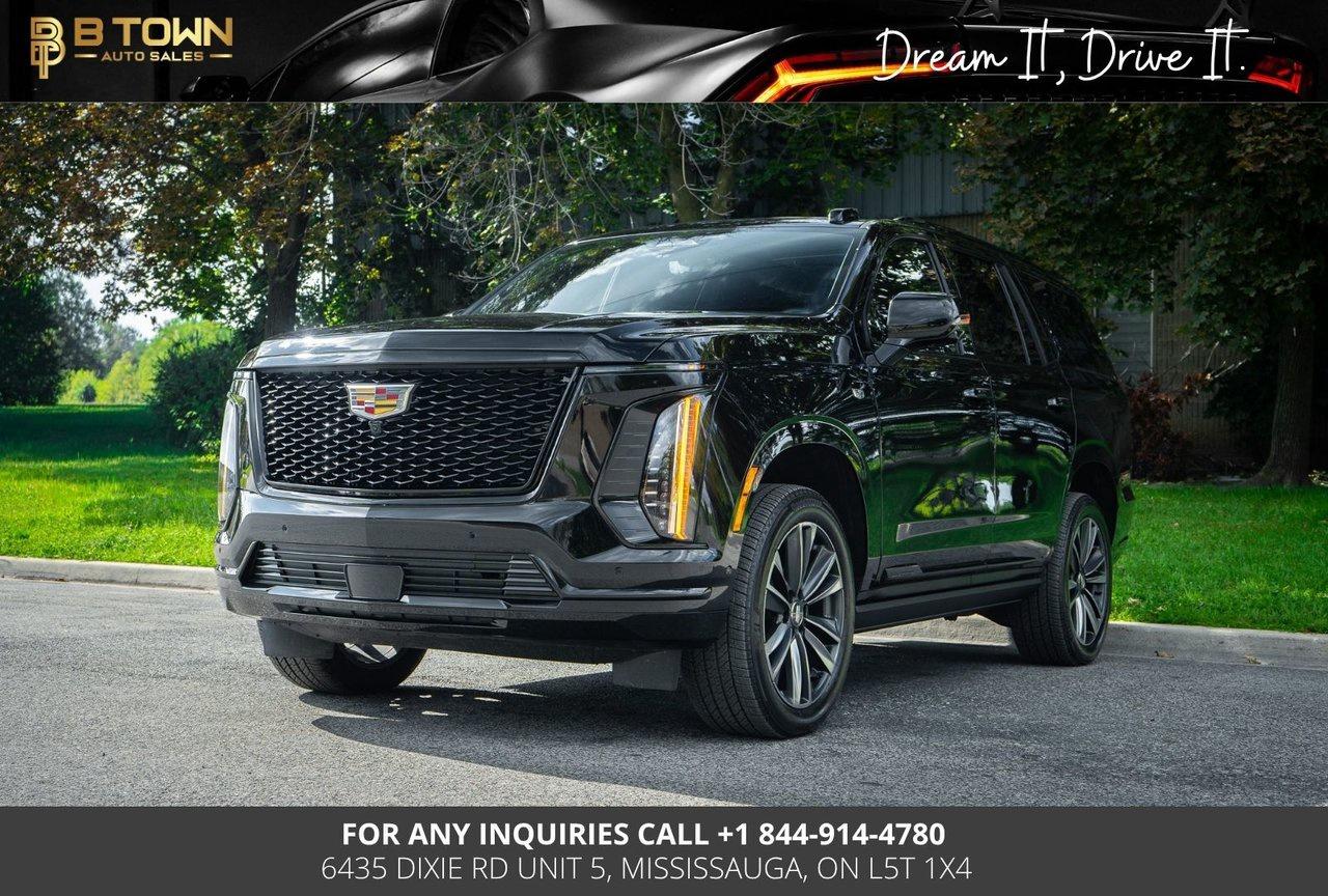 <span>Command the road in this </span><span>2026 Cadillac Escalade Sport 4WD</span><span>, finished in </span><span>Black</span><span> with bold Sport styling, premium craftsmanship, and the commanding presence expected from Cadillac&rsquo;s flagship full-size SUV.</span>

<span>Powered by a </span><span>6.2L V8 engine</span><span> paired with a </span><span>10-speed automatic transmission</span><span>, the Escalade delivers </span><span>420 horsepower and 460 lb-ft of torque</span><span>. Its capable </span><span>4WD system</span><span> provides confident traction and performance through changing road and weather conditions.</span>

<span>Key Features & Options</span>

<ul>
<li><span>Sport Exterior Styling</span></li>
<li><span>4WD</span></li>
<li><span>6.2L V8 Engine</span></li>
<li><span>10-Speed Automatic Transmission</span></li>
<li><span>Magnetic Ride Control</span></li>
<li><span>Air Ride Adaptive Suspension</span></li>
<li><span>Panoramic Sunroof</span></li>
<li><span>Leather Interior</span></li>
<li><span>Heated & Ventilated Front Seats</span></li>
<li><span>Heated Second-Row Seats</span></li>
<li><span>Power Front Seats with Memory</span></li>
<li><span>Curved OLED Display</span></li>
<li><span>Google Built-In</span></li>
<li><span>Apple CarPlay & Android Auto</span></li>
<li><span>AKG Premium Audio System</span></li>
<li><span>Wireless Phone Charging</span></li>
<li><span>Head-Up Display</span></li>
<li><span>Surround Vision Camera System</span></li>
<li><span>Adaptive Cruise Control</span></li>
<li><span>Blind Spot Monitoring</span></li>
<li><span>Lane Keep Assist</span></li>
<li><span>Forward Collision Alert</span></li>
<li><span>Automatic Emergency Braking</span></li>
<li><span>Power Liftgate</span></li>
<li><span>Remote Start</span></li>
<li><span>Keyless Entry & Push-Button Start</span></li>
<li><span>Sport Wheels & Exterior Trim</span></li>
</ul>
<strong>At B-Town Auto Sales, each vehicle undergoes a comprehensive inspection to ensure exceptional quality and performance. We proudly serve customers across the Greater Toronto Area and beyond, offering competitive financing, trade-ins, and nationwide shipping.</strong>




<strong>$999* FINANCING FEES APPLY.</strong>




<strong>Special Financing price: $ *</strong>

<strong>Cash Price: $ *</strong>




<strong>Thank you for choosing B-Town Auto Sales.</strong>