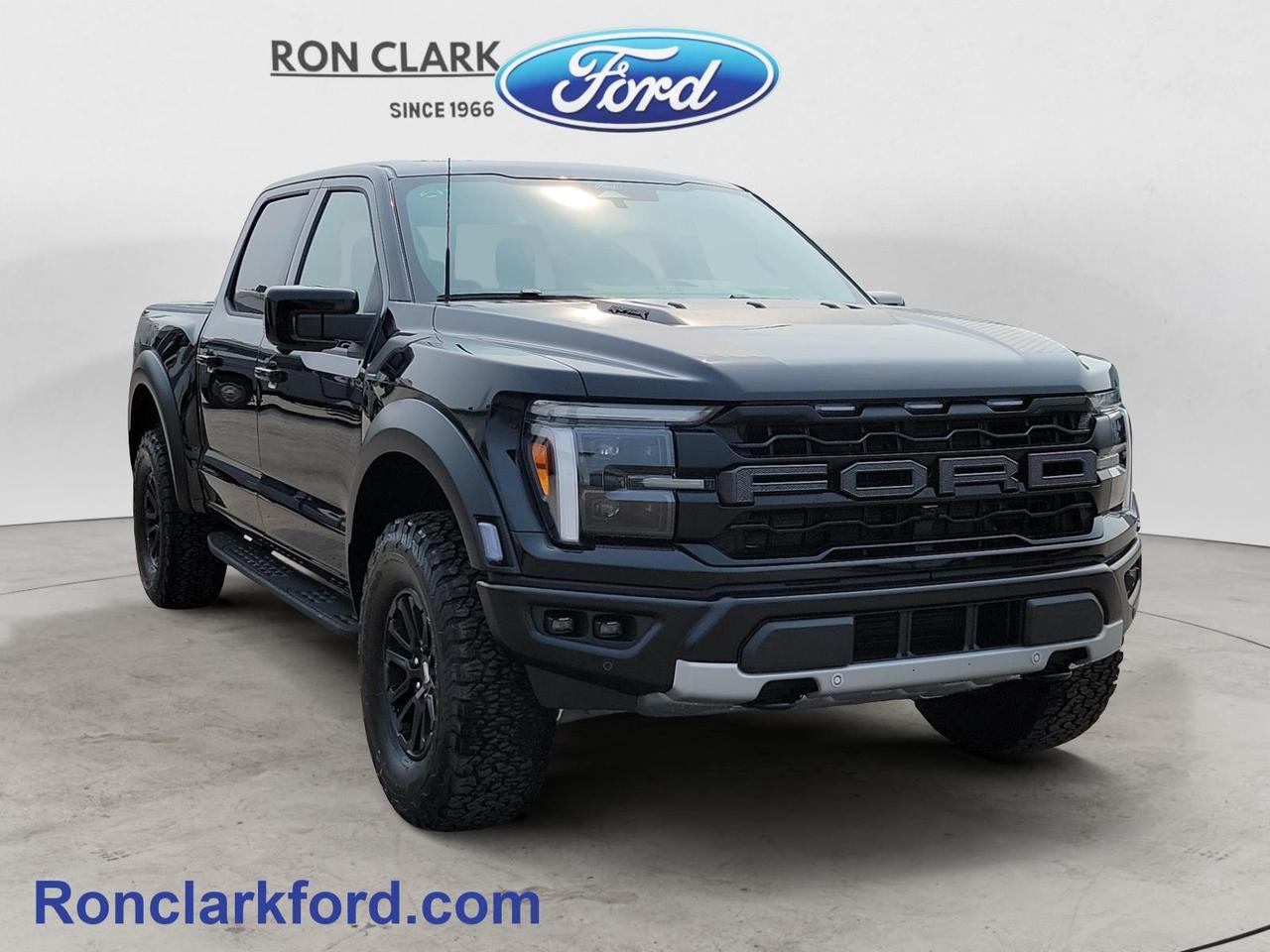 Command the road, and everything beyond it in this 2026 Ford F-150 Raptor, finished in bold Agate Black Metallic with a premium Black Leather-Trimmed Interior. Built for serious off-road performance without sacrificing everyday comfort and technology, the Raptor delivers unmistakable presence and capability.Under the hood, the 3.5L V6 EcoBoost® engine is paired with a 10-speed automatic transmission, delivering the responsive power and performance the Raptor name is known for. This exceptionally equipped truck features the 801A Equipment Group.Highlights include 2kW Pro Power Onboard, giving you convenient mobile power wherever the day takes you, and the Mobile Office Package for added productivity on the go. Inside, enjoy an immersive listening experience from the B&O® Unleashed Sound System, customizable ambient lighting, and  Twin Panel Moonroof that opens up the cabin.For towing and utility, this Raptor comes equipped with an Integrated Trailer Brake Controller and the Bed Utility Package. A factory Tough Bed® spray-in bedliner adds durable protection to the truck bed, while the driver-side keyless entry keypad provides added everyday convenience.Finished in sinister Agate Black and loaded with performance, technology, luxury, and utility features, this 2026 Ford F-150 Raptor is an outstanding choice for anyone looking for a truck thats just as comfortable on the highway as it is tackling the trails.All Pre-Owned vehicles come standard with one key. If we received additional keys from the previous owner they will be with the vehicle upon delivery at no cost. Additional keys may be purchased at customers request and expense.Come to the dealer you can trust. 60 years and counting Ron Clark Ford & Jayco RV is known for great value and being best in customer service! We serve and deliver all over Ontario including destinations such as Wyoming, Petrolia, Sarnia, London, Guelph, Kitchener-Waterloo, Hamilton, GTA, Ottawa & Chatham-Kent. Call or visit us at RON CLARK FORD & JAYCO RV to view and test drive today! RON CLARK FORD where else!!
