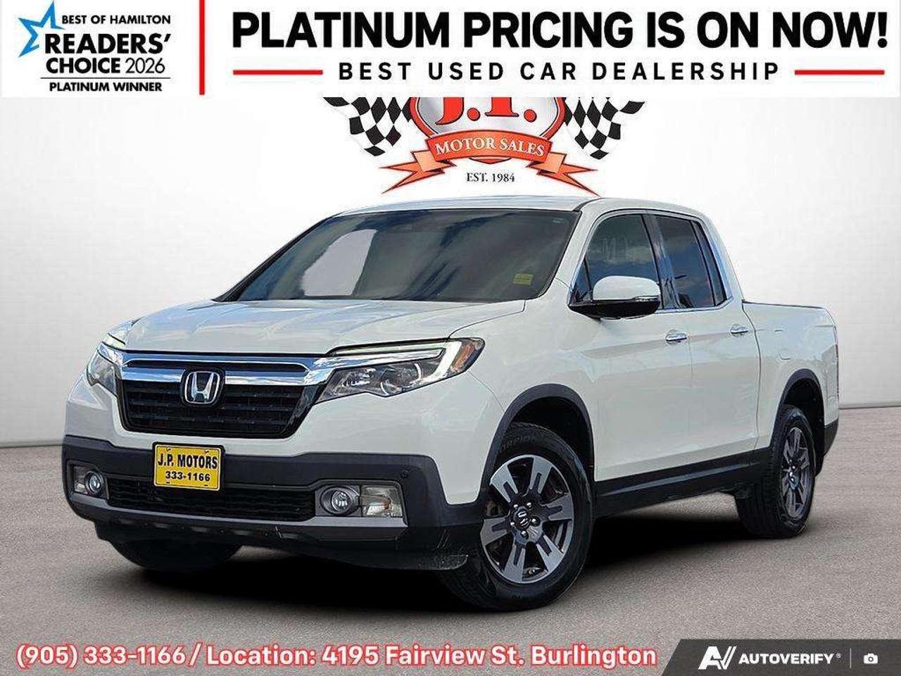 2019 Honda Ridgeline Touring Apple CarPlay & Android Auto • Power Sunroof • Heated & Cooled Seats • Remote Start System • Navigation System • Photo