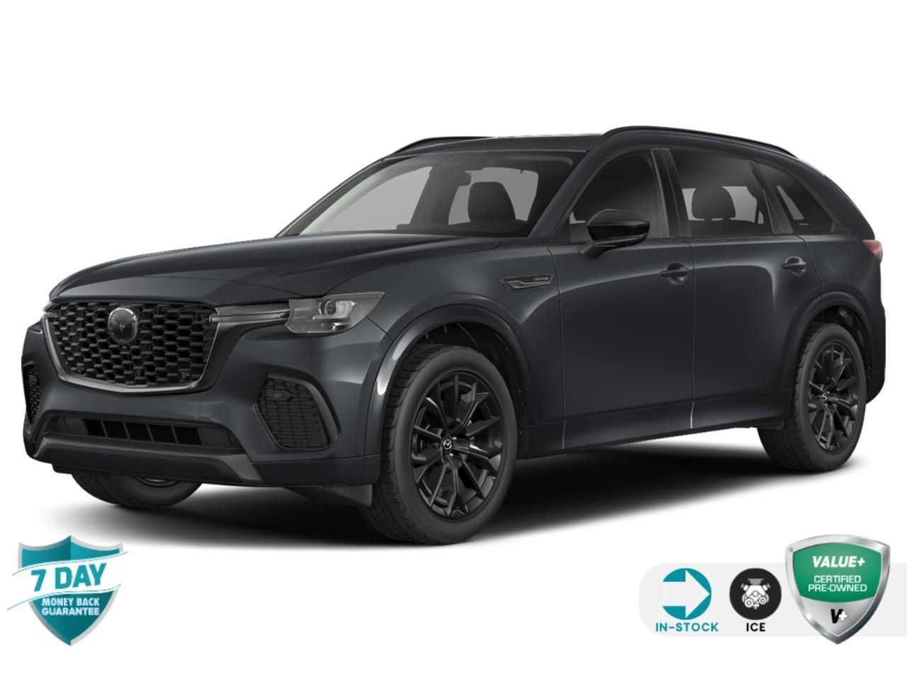 <p>Looking for a stylish, high-performing SUV that doesn't compromise on comfort or peace of mind? This <strong>2025 Mazda CX-70 MHEV GT</strong> stands out in a sleek black-on-black finish, combining upscale refined luxury with real-world practicality.</p><p><strong>Why It Stands Out:</strong></p><ul><li><p><strong>Dynamic Performance:</strong> Driven by a smooth 3.3L inline-6 engine paired with an 8-speed automatic transmission and intelligent AWD for effortless power delivery and all-weather confidence.</p></li><li><p><strong>Factory Warranty Coverage:</strong> Drive with complete peace of mind knowing the balance of Mazdas original factory comprehensive and powertrain coverage is still active.</p></li><li><p><strong>Premium Comfort & Tech:</strong> Upgraded with a BOSE® premium sound system, a power moonroof, a heated steering wheel, power passenger seating, and a power liftgate for total convenience.</p></li><li><p><strong>Safety & Handling:</strong> Features a 4-wheel independent suspension, speed-sensing steering, trailer sway control, anti-whiplash head restraints, and an advanced safety suite.</p></li></ul><p>Fully inspected, verified for quality, and ready for its next owner. Check out our full reconditioning report online or come see it in person!</p><p><strong>Ready to get behind the wheel?</strong> Reach out today to set up your test drive and start your week off right!</p> <p></p> <h4>VALUE+ CERTIFIED PRE-OWNED VEHICLE</h4> <p>36-point Provincial Safety Inspection<br /> 172-point inspection combined mechanical, aesthetic, functional inspection including a vehicle report card<br /> Warranty: 30 Days or 1500 KMS on mechanical safety-related items and extended plans are available<br /> Complimentary CARFAX Vehicle History Report<br /> 2X Provincial safety standard for tire tread depth<br /> 2X Provincial safety standard for brake pad thickness<br /> 7 Day Money Back Guarantee*<br /> Market Value Report provided<br /> Complimentary 3 months SIRIUS XM satellite radio subscription on equipped vehicles<br /> Complimentary wash and vacuum<br /> Vehicle scanned for open recall notifications from manufacturer</p> <p>SPECIAL NOTE: This vehicle is reserved for AutoIQ's retail customers only. Please, No dealer calls. Errors & omissions excepted.</p> <p>*As-traded, specialty or high-performance vehicles are excluded from the 7-Day Money Back Guarantee Program (including, but not limited to Ford Shelby, Ford mustang GT, Ford Raptor, Chevrolet Corvette, Camaro 2SS, Camaro ZL1, V-Series Cadillac, Dodge/Jeep SRT, Hyundai N Line, all electric models)</p>