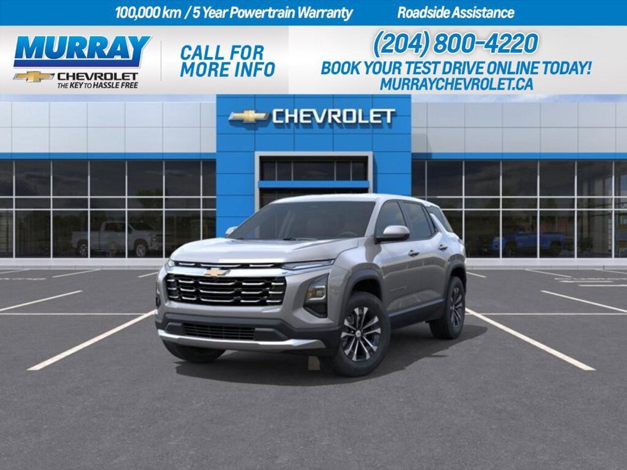 * ENGINE BLOCK HEATER * * STERLING GREY METALLIC * * BLACK CLOTH SEAT TRIM *  Discover the elegance and performance of the 2027 Chevrolet Equinox AWD LT, now available in the vibrant city of Winnipeg. This sport utility vehicle makes every drive an adventure, thanks to its sophisticated and efficient Turbocharged Gas I4 1.5L engine, paired with a smooth 8-Speed Automatic transmission. The Equinox is designed to provide an exceptional driving experience, offering a perfect blend of power and responsiveness.  The exterior, striking in Sterling Grey Metallic, matches beautifully with the Black Cloth Seat Trim, providing a stylish and comfortable interior. Enjoy the convenience of modern features such as the Remote Engine Start and Keyless Entry, ensuring your journeys begin with ease. Safety is paramount with advanced systems like Adaptive Cruise Control, Blind Spot Monitor, and Front Collision Mitigation, giving you peace of mind on every road.  With its All Wheel Drive capability, the Equinox is ready to handle various terrains and weather conditions, making it an ideal companion for both urban explorations and weekend getaways. This new SUV offers a refined balance of technology, comfort, and capability, promising a driving experience that is as enjoyable as it is secure.  Dealer Permit #1740