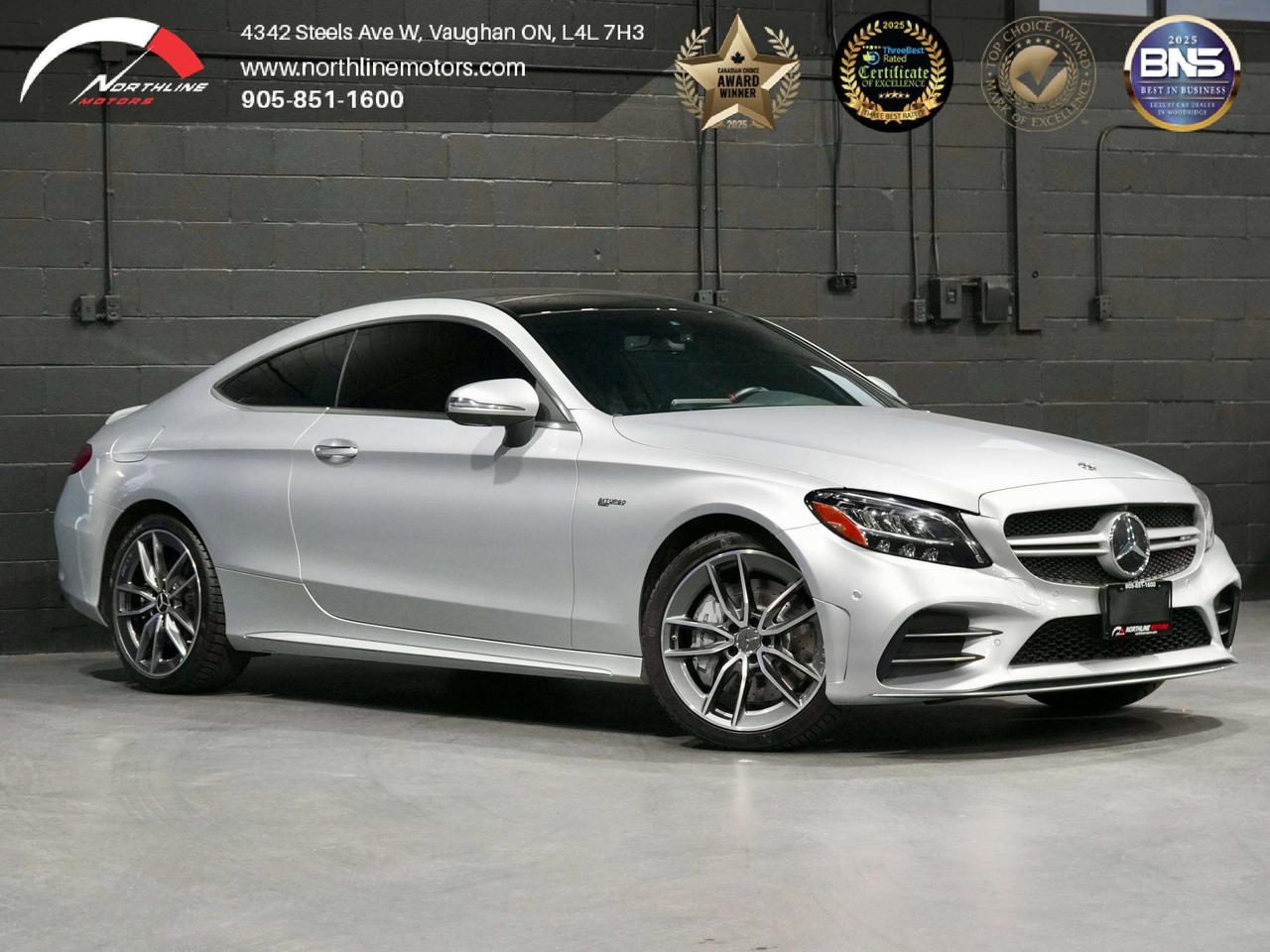 -AMG-enhanced 3.0L V6 Biturbo
-385 hp
-384 lb-ft
-AMG Performance 4MATIC AWD
-AMG SPEEDSHIFT TCT 9-speed transmission
-AMG RIDE CONTROL Sport Suspension
-3-stage adaptive damping
-AMG DYNAMIC SELECT
-AMG DRIVE UNIT
-Active engine mounts
-AMG Performance Exhaust
-AMG Track Pace
-AMG Performance Studio Package
-AMG Performance steering wheel
-AMG high-performance braking system
-Burmester Surround Sound
-64-color ambient lighting
-Illuminated front door sills
-KEYLESS-GO
-Hands-Free Access
-Power-folding mirrors
-PARKTRONIC
-Active Parking Assist
-360&deg; Surround View Camera



QUALIFY FOR A 4-YEAR WARRANTY TODAY!
At Northline Motors, were a family-owned dealership committed to delivering a transparent, stress-free car-buying experience. With over 12 years of industry experience and multiple consumer choice awards, weve built our reputation on quality vehicles, competitive pricing, and exceptional customer service.
Every vehicle comes with:
 Full vehicle history report
 Financing options available
 Extended warranty packages
 Aftermarket protection services
 Ongoing customer support past purchase
Browse our latest inventory online or visit our friendly, no-pressure showroom. Coffee and tea are always on us!
Please note: Prices exclude applicable taxes and licensing fees. All vehicles, unless otherwise specified, can be certified for an additional $999; otherwise, as per OMVIC regulations, the vehicle is not drivable, certified, or e tested.
While every effort is made to ensure accuracy, errors, omissions, and pricing changes may occur.  Please contact our sales team to verify vehicle details including vehicle options and availability.