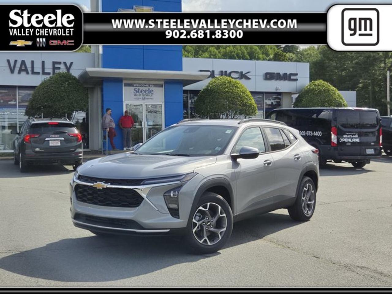 TRANSMISSION, 6-SPEED AUTOMATIC (STD), SUNROOF PACKAGE includes (CAC) power sunroof (Also includes (K4C) Wireless Charging., LT PREFERRED EQUIPMENT GROUP Includes Standard Equipment, ENGINE, ECOTEC 1.2L TURBO DOHC DI WITH VARIABLE VALVE TIMING (VVT) (137 hp [102 kW] @ 5000 rpm, 162 lb-ft of torque [219 N-m] @ 2500 rpm) (STD), 3 YEARS SIRIUSXM, Wireless Apple CarPlay/Wireless Android Auto, Wipers, front intermittent, variable speed, Wiper, rear, intermittent, Windows, power rear, express down, Window, power, front passenger with express down. This Chevrolet Trax has a strong Turbocharged Gas 3-Cyl 1.2L/ engine powering this Automatic transmission.*These Packages Will Make Your Chevrolet Trax LT The Envy of Your Friends *Wi-Fi Hotspot capable (Terms and limitations apply. See onstar.ca or dealer for details.), Wheels, 17 (43.2 cm) Grey-painted machined aluminum, Wheel, spare, 16 (40.6 cm) steel, Visors, driver and front passenger vanity mirrors, covered, Vehicle health management, USB ports, 2, one type-A and one type-C, located within the instrument panel, USB ports, 2, one type-A and one type-C, centre console, charge-only, rear, Transmission, 6-speed automatic, Tires, 225/60R17 all-season, blackwall, Tire, spare, compact, Tire Pressure Monitor, manual learn, Tire Fill Alert, Theft-deterrent system, immobilizer, Theft-deterrent system, Teen Driver a configurable feature that lets you activate customizable vehicle settings associated with a key fob, to help encourage safe driving behaviour. It can limit certain available vehicle features, and it prevents certain safety systems from being turned off. An in-vehicle report card gives you information on driving habits and helps you to continue to coach your new driver, Suspension, Ride and Handling, Suspension, rear, compound crank, Suspension, front MacPherson strut, Steering, power, non-variable ratio, electric, Steering wheel controls, mounted audio, cruise control Driver Information centre, Forward Collision Alert gap adjust and phone interface controls.* Stop By Today *A short visit to Steele Valley Chevrolet Buick GMC Cadillac located at 9184 Commercial Street, New Minas, NS, NS B4N3V9 can get you a trustworthy Trax today!*Disclaimer*Please verify all information with a Steele Valley representative.