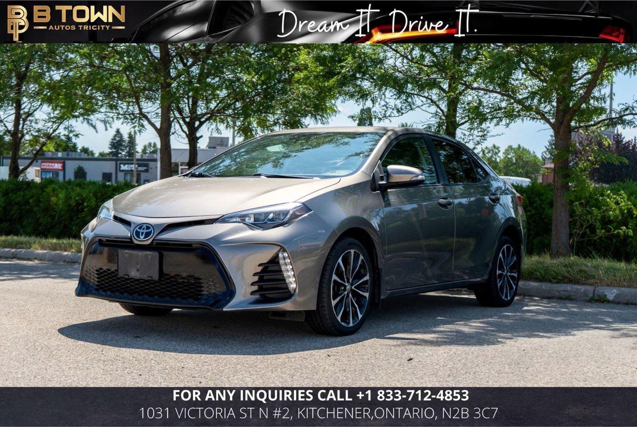 <strong>2019 Toyota Corolla SE Upgrade</strong>




Finished in a stylish exterior with a refined interior, this 2019 Toyota Corolla SE Upgrade delivers Toyota&rsquo;s legendary reliability, excellent fuel efficiency, and enhanced comfort in a sporty compact sedan package. With upgraded features, modern technology, and a dynamic design, the Corolla SE Upgrade is an ideal choice for commuters and everyday drivers looking for practicality with added style.




Powered by a <strong>2.0L 4-Cylinder engine</strong> paired with a <strong>CVT Automatic Transmission</strong> and <strong>Front-Wheel Drive</strong>, the Corolla SE provides smooth performance, responsive handling, and impressive fuel economy while maintaining Toyota&rsquo;s reputation for long-term dependability.




<strong>Factory Options & Features:</strong>

&bull; SE Upgrade Package

&bull; 2.0L Dynamic Force 4-Cylinder Engine

&bull; CVT Automatic Transmission

&bull; Front-Wheel Drive (FWD)

&bull; Sport-Tuned Suspension

&bull; SofTex&reg; Leatherette Seating

&bull; Heated Front Seats

&bull; Power Sunroof

&bull; Heated Steering Wheel

&bull; 8-Inch Toyota Entune Touchscreen Display

&bull; Apple CarPlay Compatibility

&bull; Bluetooth Connectivity

&bull; Backup Camera

&bull; Automatic Climate Control

&bull; Push Button Start with Smart Key System

&bull; Steering Wheel Mounted Controls

&bull; Toyota Safety Sense&trade; P

&bull; Pre-Collision System with Pedestrian Detection

&bull; Lane Departure Alert with Steering Assist

&bull; Dynamic Radar Cruise Control

&bull; 18-Inch Alloy Wheels







<strong>HST and licensing will be extra.</strong>

<strong>Special Financing Price: $</strong>

<strong>Cash Price: $</strong>

<strong>$999 Financing fee conditions may apply.</strong>

<strong>Financing Available at as low as 6.29% O.A.C.</strong>







We approve everyone with bad credit, including newcomers and students.

Previously declined by a bank? No problem!!

Let the experienced professionals handle your credit application.

Apply for pre-approval today!!







At <strong>B TOWN AUTO TRICITY</strong>, we are committed to offering quality used vehicles at competitive prices from our location at <strong>1031 Victoria St N #2, Kitchener, Ontario, N2B 3C7</strong>. We believe in building lifelong relationships with our customers by providing friendly, professional, and timely service every step of the way. Think of us as <strong>&ldquo;YOUR FAMILY IN THE BUSINESS&rdquo;</strong> where you can always count on us for all your automotive needs.