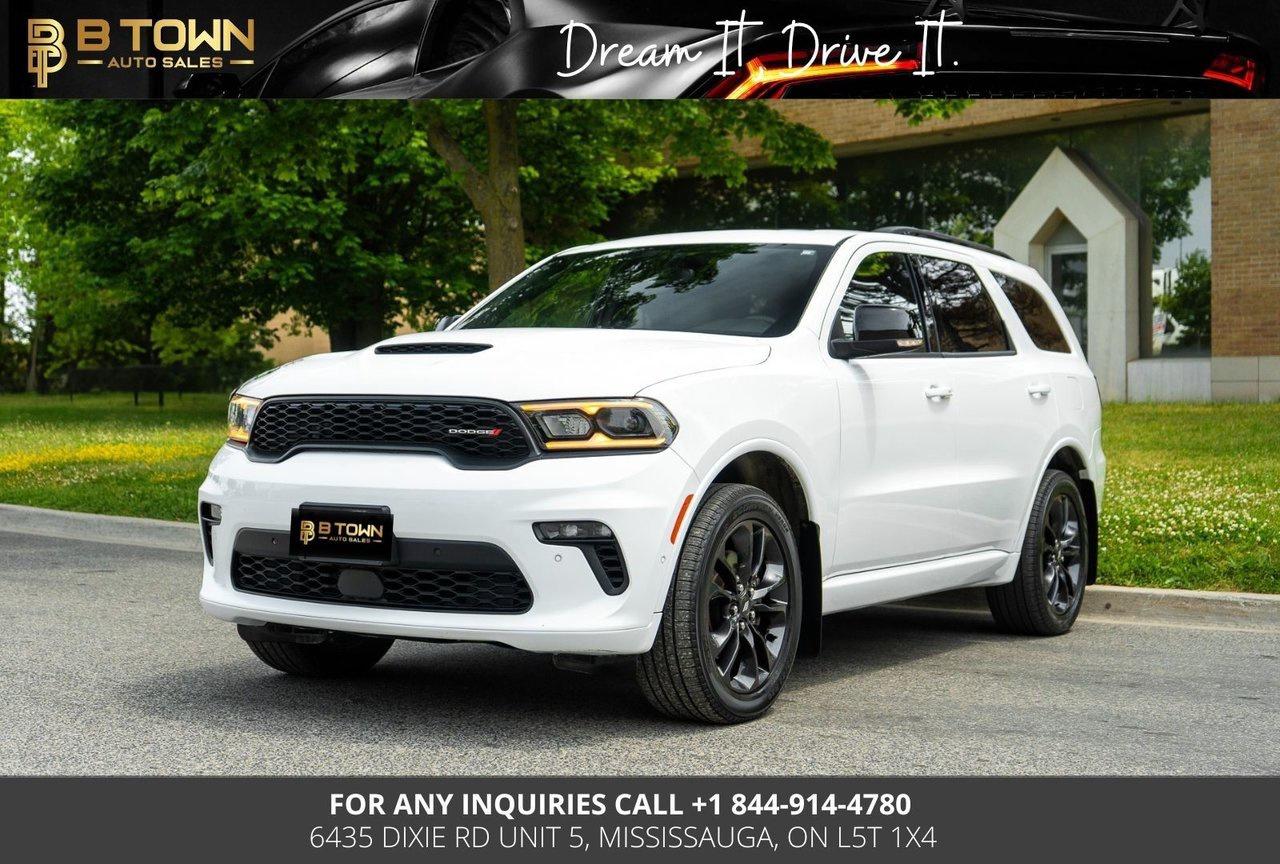 <strong>2023 Dodge Durango GT Plus AWD</strong>




<span>Finished in </span><strong>White Knuckle, this 2023 Dodge Durango GT Plus AWD</strong><span><strong> blends bold styling, three-row versatility, and confident all-weather capability.</strong> Powered by Dodge&rsquo;s proven Pentastar V6, it offers impressive performance, a spacious interior, and premium comfort for the whole family.</span>




<span>Powered by a </span><strong>3.6L Pentastar V6 engine with 295 horsepower and 260 lb-ft of torque, paired with an 8-Speed TorqueFlite Automatic Transmission and All-Wheel Drive</strong><span>, the Durango delivers smooth acceleration, capable towing, and year-round confidence.</span>

<span>

<strong>Factory Options & Features:</strong></span>

<span>&bull; 3.6L Pentastar V6 &ndash; 295 HP

&bull; 8-Speed TorqueFlite Automatic Transmission

&bull; All-Wheel Drive (AWD)

&bull; GT Plus Package

&bull; Black Leather-Faced Bucket Seats

&bull; Heated Front & Second-Row Seats

&bull; Heated Steering Wheel

&bull; Power Driver & Front Passenger Seats with Driver Memory

&bull; Power Sunroof

&bull; 10.1-Inch Uconnect 5 Touchscreen

&bull; Apple CarPlay & Android Auto

&bull; Navigation Ready

&bull; Remote Start System

&bull; Blind Spot Monitoring & Rear Cross Path Detection

&bull; Adaptive Cruise Control with Stop

&bull; ParkSense Front & Rear Park Assist

&bull; ParkView Rear Backup Camera

&bull; Power Liftgate

&bull; LED Headlamps & LED Fog Lamps

&bull; Blacktop Package

&bull; 20-Inch Black Noise Aluminum Wheels

&bull; Performance Hood

&bull; Six-Passenger Seating with Second-Row Captain&rsquo;s Chairs</span>







<strong>At B-Town Auto Sales, each vehicle undergoes a comprehensive inspection to ensure exceptional quality and performance. We proudly serve customers across the Greater Toronto Area and beyond, offering competitive financing, trade-ins, and nationwide shipping.</strong>




<strong>$999* FINANCING FEES APPLY.</strong>




<strong>Special Financing price: $ *</strong>

<strong>Cash Price: $ *</strong>




<strong>Thank you for choosing B-Town Auto Sales.</strong>
