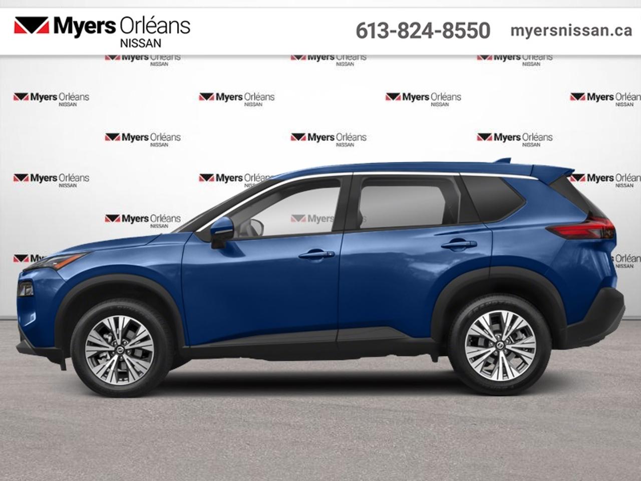 <b>Moonroof,  Apple CarPlay,  Android Auto,  Heated Seats,  Heated Steering Wheel!</b><br> <br>  Compare at $25635 - Our Price is just $24888! <br> <br>The Rogue is built to serve as a well-rounded crossover, with rugged design, a comfortable ride and modern interior tech. This 2023 Nissan Rogue is fresh on our lot in Orleans.<br> <br>Nissan was out for more than designing a good crossover in this 2023 Rogue. They were designing an experience. Whether your adventure takes you on a winding mountain path or finding the secrets within the city limits, this Rogue is up for it all. Spirited and refined with space for all your cargo and the biggest personalities, this Rogue is an easy choice for your next family vehicle.<br> <br>This SUV has 57,872 km. Its Blue in colour and is completely accident free based on the <a href=https://vhr.carfax.ca/?id=0jPLm6MZxLSagzz5xNPO1JOXKPEIkxkq target=_blank>CARFAX Report</a>. It has an Automatic transmission and is powered by a 201HP 1.5L 3 Cylinder Engine. <br> <br> Our Rogues trim level is SV Moonroof. Step up to this SV trim for the ProPILOT Assist suite of active safety features like lane keep assist, blind spot intervention, and the 360 degree around view monitor while the dual panel panoramic moonroof, wi-fi, remote start, and Nissan Intelligent Key provide next level comfort and convenience. Dial in adventure with the AWD terrain selector that keeps you rolling no matter the conditions. Go Rogue with driver assistance features like forward collision warning, emergency braking with pedestrian detection, lane departure warning, blind spot warning, high beam assist, driver alertness, and a rearview camera while heated seats, dual zone climate control, and a heated steering wheel bring amazing luxury. NissanConnect touchscreen infotainment with Apple CarPlay and Android Auto makes for an engaging experience. This vehicle has been upgraded with the following features: Moonroof, Apple CarPlay, Android Auto, Heated Seats, Heated Steering Wheel, Remote Start, Aluminum Wheels.<br> <br/><br>We are proud to regularly serve our clients and ready to help you find the right car that fits your needs, your wants, and your budget.And, of course, were always happy to answer any of your questions.Proudly supporting Ottawa, Orleans, Vanier, Barrhaven, Kanata, Nepean, Stittsville, Carp, Dunrobin, Kemptville, Westboro, Cumberland, Rockland, Embrun , Casselman , Limoges, Crysler and beyond! Call us at (613) 824-8550 or use the Get More Info button for more information. Please see dealer for details. The vehicle may not be exactly as shown. The selling price includes all fees, licensing & taxes are extra. OMVIC licensed.Find out why Myers Orleans Nissan is Ottawas number one rated Nissan dealership for customer satisfaction! We take pride in offering our clients exceptional bilingual customer service throughout our sales, service and parts departments. Located just off highway 174 at the Jean DÀrc exit, in the Orleans Auto Mall, we have a huge selection of Used vehicles and our professional team will help you find the Nissan that fits both your lifestyle and budget. And if we dont have it here, we will find it or you! Visit or call us today.<br>*LIFETIME ENGINE TRANSMISSION WARRANTY NOT AVAILABLE ON VEHICLES WITH KMS EXCEEDING 140,000KM, VEHICLES 8 YEARS & OLDER, OR HIGHLINE BRAND VEHICLE(eg. BMW, INFINITI. CADILLAC, LEXUS...)<br> Come by and check out our fleet of 40+ used cars and trucks and 110+ new cars and trucks for sale in Orleans.  o~o
