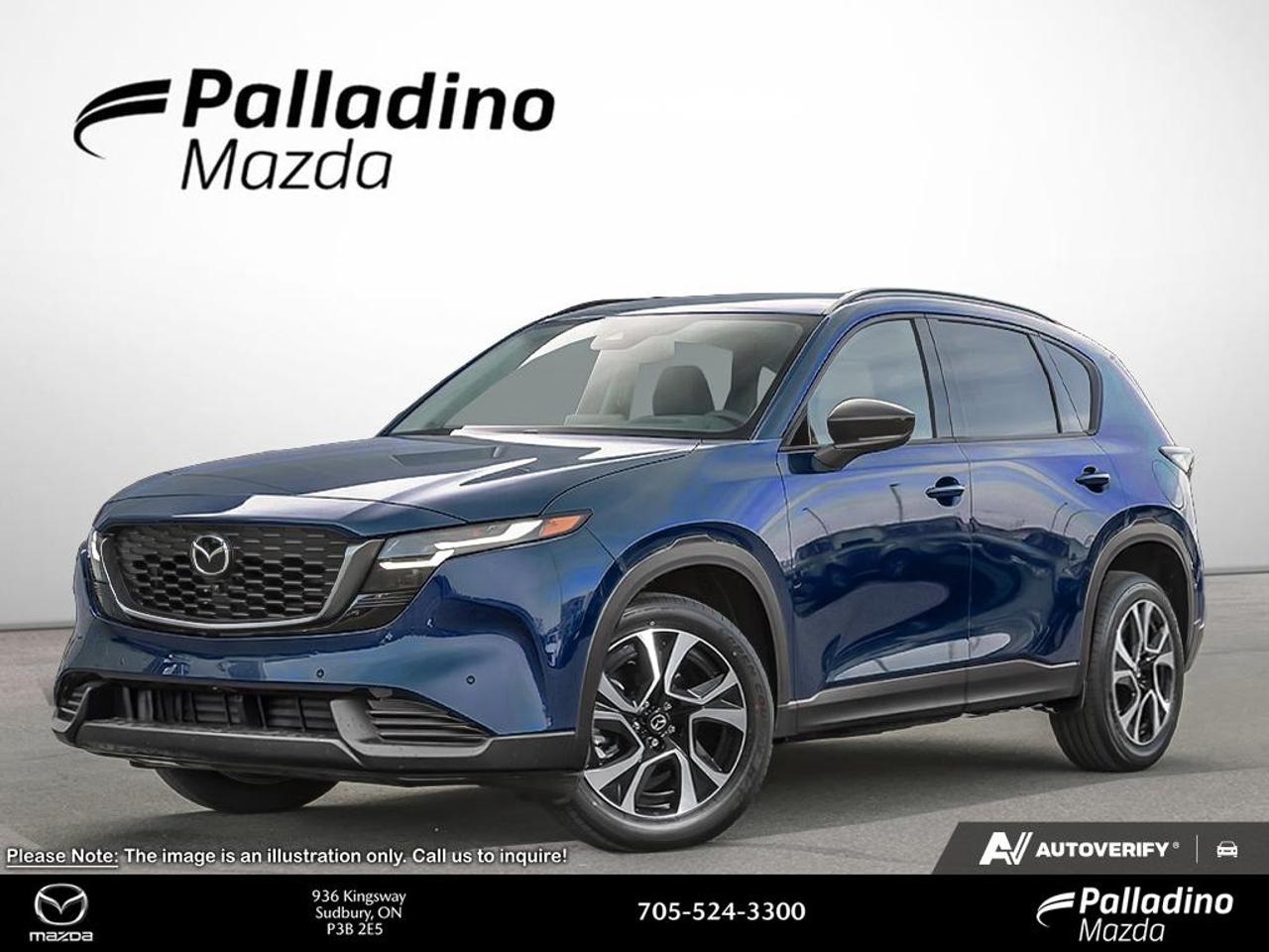Discover the confidence and comfort of the brand new 2026 Mazda CX-5 GS at Palladino Mazda in Greater Sudbury. Finished in Blue with a White interior, this compact SUV blends refined style, all-wheel drive control, and proven Mazda engineering. The 2026 Mazda CX-5 GS is built for daily ease and year-round Canadian driving.

With its 2.5L SKYACTIV-G DOHC 16-valve I4 engine, i-stop technology, and 6-Speed SKYACTIV Automatic transmission, this new SUV delivers smooth power and balanced efficiency. The 2026 Mazda CX-5 GS offers a composed ride, responsive handling, and the added confidence of all-wheel drive for changing road conditions.

FEATURES OF THE CX-5 GS
»» Blue exterior with clean, modern presence
»» White interior for a bright cabin
»» Standard all-wheel drive for added confidence
»» 6-speed automatic with smooth shifting

ADVANCED SAFETY FEATURES
»» All-wheel drive adds secure road grip
»» Stable chassis supports confident daily driving
»» Responsive braking feel aids driver control
»» Wide visibility helps in traffic

PERFORMANCE AND EFFICIENCY
»» 2.5L SKYACTIV-G four-cylinder engine included
»» Six-speed automatic delivers smooth response
»» i-stop system helps reduce fuel use
»» Balanced handling inspires confidence year-round

COMFORT AND CONVENIENCE
»» Spacious cabin supports everyday family use
»» Four-door access makes entry very easy
»» Elevated ride height improves outward visibility
»» Practical layout keeps controls close

TECHNOLOGY AND CONNECTIVITY
»» Driver-focused cabin supports easy interaction
»» Clear instrument layout aids quick checks
»» Automatic transmission simplifies city commuting
»» Modern Mazda engineering supports daily usability

CARGO SPACE
»» Versatile rear cargo area for errands
»» SUV design allows flexible loading options
»» Rear space suits gear and groceries
»» Practical shape helps maximize usable room

WHAT OTHER OWNERS LIKE
»» Confident all-wheel drive in poor weather
»» Smooth ride with agile steering feel
»» Strong balance of comfort and control
»» Practical size for city and highway

The 2026 Mazda CX-5 GS is a smart choice for drivers who want a new SUV with proven mechanical strength, everyday versatility, and polished road manners. Its Blue exterior gives it a fresh and upscale look, while the White interior adds an airy feel that helps the cabin feel open and welcoming.

At Palladino Mazda, this brand new 2026 Mazda CX-5 GS stands out for drivers in Greater Sudbury who need traction, comfort, and solid value in one well-rounded package. With all-wheel drive, a capable 2.5L engine, and a smooth 6-speed automatic, it is ready for commuting, family travel, and weekend plans alike.

This 2026 Mazda CX-5 GSs VIN is: JM3KMBHAXT0207206.<p>Discover the confidence and comfort of the brand new 2026 Mazda CX-5 GS at Palladino Mazda in Greater Sudbury. Finished in Blue with a White interior</p>
<p> and proven Mazda engineering. The 2026 Mazda CX-5 GS is built for daily ease and year-round Canadian driving.

With its 2.5L SKYACTIV-G DOHC 16-valve I4 engine</p>
<p> this new SUV delivers smooth power and balanced efficiency. The 2026 Mazda CX-5 GS offers a composed ride</p>
<p> and the added confidence of all-wheel drive for changing road conditions.

FEATURES OF THE CX-5 GS
»» Blue exterior with clean</p>
<p> modern presence
»» White interior for a bright cabin
»» Standard all-wheel drive for added confidence
»» 6-speed automatic with smooth shifting

ADVANCED SAFETY FEATURES
»» All-wheel drive adds secure road grip
»» Stable chassis supports confident daily driving
»» Responsive braking feel aids driver control
»» Wide visibility helps in traffic

PERFORMANCE AND EFFICIENCY
»» 2.5L SKYACTIV-G four-cylinder engine included
»» Six-speed automatic delivers smooth response
»» i-stop system helps reduce fuel use
»» Balanced handling inspires confidence year-round

COMFORT AND CONVENIENCE
»» Spacious cabin supports everyday family use
»» Four-door access makes entry very easy
»» Elevated ride height improves outward visibility
»» Practical layout keeps controls close

TECHNOLOGY AND CONNECTIVITY
»» Driver-focused cabin supports easy interaction
»» Clear instrument layout aids quick checks
»» Automatic transmission simplifies city commuting
»» Modern Mazda engineering supports daily usability

CARGO SPACE
»» Versatile rear cargo area for errands
»» SUV design allows flexible loading options
»» Rear space suits gear and groceries
»» Practical shape helps maximize usable room

WHAT OTHER OWNERS LIKE
»» Confident all-wheel drive in poor weather
»» Smooth ride with agile steering feel
»» Strong balance of comfort and control
»» Practical size for city and highway

The 2026 Mazda CX-5 GS is a smart choice for drivers who want a new SUV with proven mechanical strength</p>
<p> while the White interior adds an airy feel that helps the cabin feel open and welcoming.

At Palladino Mazda</p>