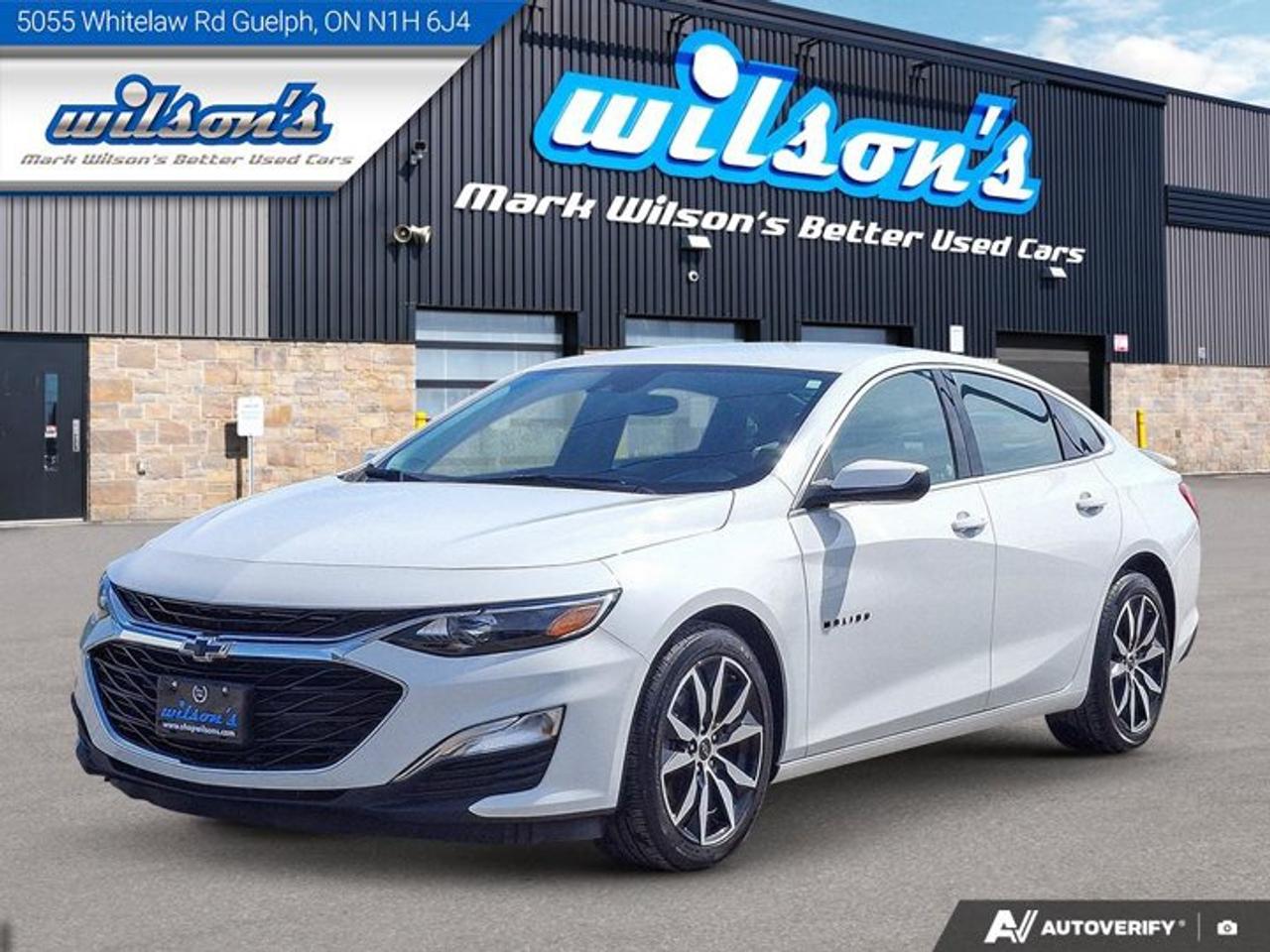 Come see this certified 2023 Chevrolet Malibu RS | Wireless CarPlay | Android Auto | Remote Start | Rear Cam | Alloy Wheels . Its Automatic transmission and 1.5L engine will keep you going. This Chevrolet Malibu comes equipped with these options: Reverse Camera, Remote Start, Air Conditioning, Tilt Steering Wheel, Steering Radio Controls, Power Windows, Power Locks, Traction Control, Power Mirrors, and Android Auto / Apple CarPlay. See it for yourself at Mark Wilsons Better Used Cars, 5055 Whitelaw Road, Guelph, ON N1H 6J4.MASSIVE SELECTION: 500+ vehicles in ONE LOCATION, all Live Market Priced for the best value!STRAIGHTFORWARD & TRANSPARENT PRICING: Our Advertised Price INCLUDES:Safety Certification! (No separate certification fee upcharge).FREE Carfax History Report!NO upcharge for paying cash!CONFIDENCE & PEACE OF MIND: 30-Day/3,000 km Warranty INCLUDED! Plus a 5-Day Exchange Privilege!*EASY FINANCING: Better-than-bank rates, $0 Down, and 3 Months No Payments available OAC. BAD CREDIT APPROVED HERE!WE BUY CARS: Get Top Dollar for your trade, or sell us your vehicle for CASH even if you dont buy ours!www.shopwilsons.comAn Honest, Transparent Buying Experience. Trusted in business since 1961!(Cash Prices Exclude HST and Licensing Fees only.)