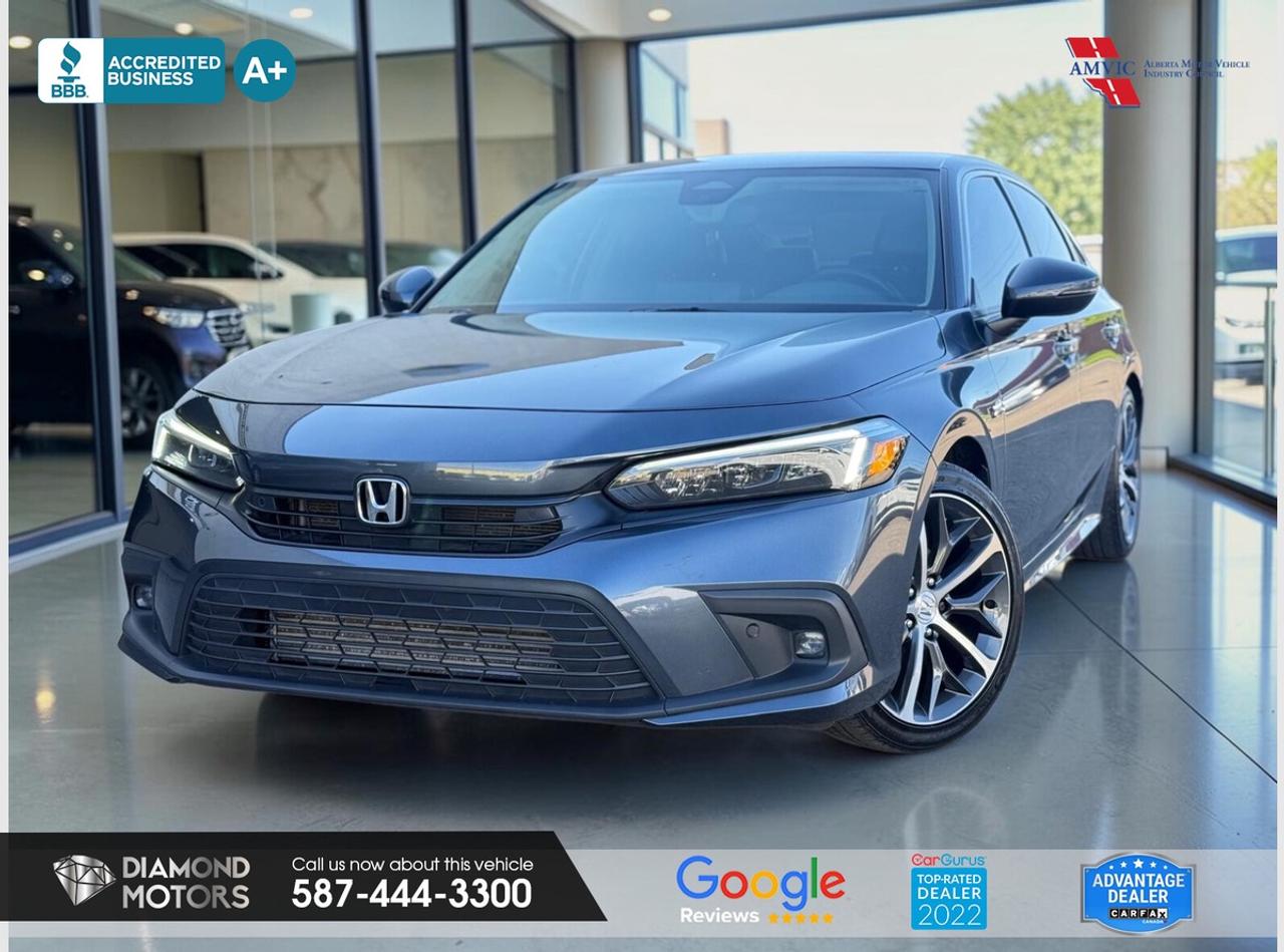 CLEARANCE PRICED  PRICED TO MOVE <br/> LIMITED TIME at Diamond Motors <br/> Drive away with a FREE 1-Year Warranty + low payments included at Listed Price. T&Cs Apply. <br/> <br/> <br/> 1.5L 4CYLINDER ENGINE, NO ACCIDENTS, LEATHER, BOSE AUDIO SYSTEM, NAVIGATION, BLUETOOTH, BACKUP CAMERA, HEATED SEATS, HEATED STEERING WHEEL, REMOTE STARTER, LANE ASSIST, ADAPTIVE CRUISE CONTROL, BLIND SPOT MONITORING, KEYLESS ENTRY, SUNROOF, PARK ASSIST, PUSH START, WIRELESS CHARGER, DUAL CLIMATE CONTROL AND MUCH MORE!! <br/> <br/> <br/> <br/> <br/> Now Available: 2024 Honda Civic Touring Grey has 119,344 KM on it. 1.5L 4 Cylinder Engine engine, Front-Wheel Drive, Automatic transmission, 5 Seater passengers, on special price for $26,900.00. <br/> <br/> <br/> Book your appointment today for Test Drive. We offer contactless Test drives & Virtual Walkarounds. Stock Number: 261039 <br/> Disclosure: This vehicle was previously registered in ON. Vehicle has passed all required inspections in Alberta. <br/> At Diamond Motors, we are dedicated to providing you with an outstanding car-buying experience, offering quality pre-owned vehicles at prices that fit your budget. Our transparent and honest approach means you can expect straightforward guidance without any high-pressure sales tactics. We believe in building lasting relationships with our customers by offering personalized service tailored to your needs. From the moment you step onto our lot, our team is here to support you every step of the way, ensuring you leave confident in your decision. Trust, integrity, and customer satisfaction are the foundation of everything we do. <br/> <br/> <br/> Why Choose Diamond Motors?<br/> <br/> Certified Pre-Owned Vehicles <br/> Family Owned & Operated <br/> 100+ Vehicles in Stock <br/> Finance & Extended Warranty Available <br/> Transparent Pricing <br/> Inspection & Carfax Provided <br/> No-Pressure Buying Experience <br/> Full Disclosure Guaranteed <br/> Top Google Rated Dealership <br/> Trade-Ins Welcome <br/> AMVIC Licensed & BBB Accredited <br/> CarGurus Top-Rated Dealer (2022 & 2024) <br/> <br/> <br/> Phone to schedule an appointment @ 587-444-3300 or simply browse our inventory online www.diamondmotors.ca or come and see us at our location at <br/> 3403 93 street NW, Edmonton, T6E 6A4 <br/> <br/> <br/> To view the rest of our inventory: <br/> www.diamondmotors.ca/inventory <br/> <br/> <br/> This dealership provides all required disclosures in accordance with AMVIC regulations. A completed Mechanical Fitness Assessment and its associated inspection work order will be supplied with every vehicle. A Carfax (or equivalent) vehicle history report will also be provided, including available information on previous damage, accident history, stolen or salvage status, and jurisdictional records. <br/> Customers are encouraged to review all vehicle features, options, and equipment for accuracy prior to purchase. <br/>