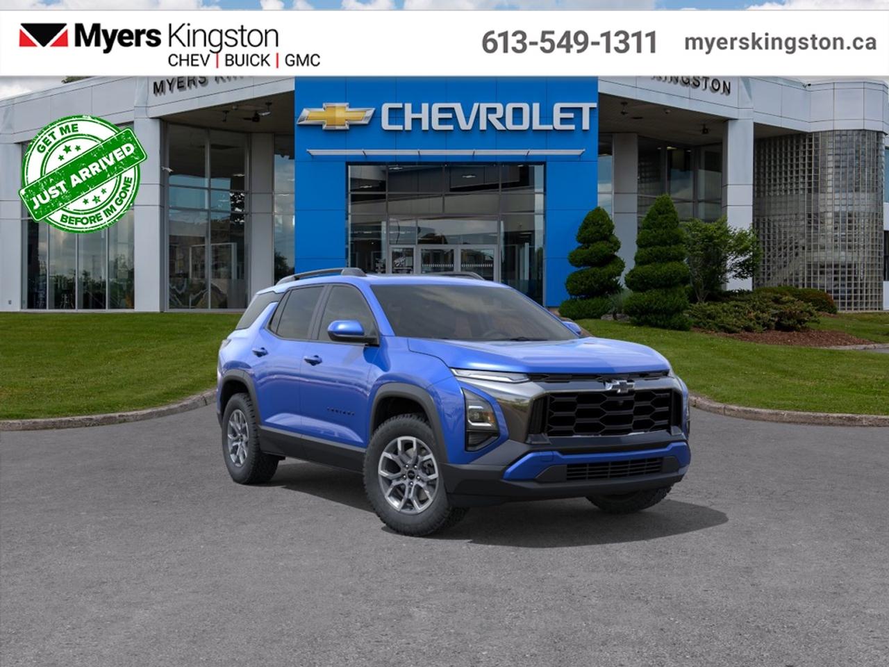 <b>Sunroof!</b><br> <br> With advanced safety and driver-assist features coming standard it brings confidence to every drive.<br> <br>The 2026 Chevrolet Equinox brings together stylish design, smart technology, and everyday utility in a compact SUV that doesnt compromise. Inside, youll enjoy a well-appointed interior equipped with modern infotainment, quality finishes, and comfortable seating for five. With its responsive driving characteristics, versatile cargo room, and a strong safety feature set, the Equinox stands out as a well-rounded choice for any driver.<br> <br>This Reef Blu Metallic SUV has an Automatic transmission and is powered by a 175HP 1.5L 4 Cylinder Engine. <br> <br> Our Equinoxs trim level is ACTIV. Standard features include wireless charging for mobile devices, a power liftgate for rear cargo access, heated front seats, a heated steering wheel, wireless Apple CarPlay and Android Auto, remote engine start, and adaptive cruise control. Safety features also include lane keeping assist with lane departure warning, rear park assist, front pedestrian braking, and collision alert. This vehicle has been upgraded with the following features: Sunroof.<br><br> <br>To apply right now for financing use this link: <a href=https://www.taylorautomall.com/finance/apply-for-financing/ target=_blank>https://www.taylorautomall.com/finance/apply-for-financing/</a><br> <br/>4.49% financing for 84 months. Incentives expire 2026-08-31. See dealer for details. <br><br>HST, licensing, and Federal luxury tax (if applicable) are extra. <br><br> Come by and check out our fleet of 70+ used cars and trucks and 200+ new cars and trucks for sale in Kingston.  o~o