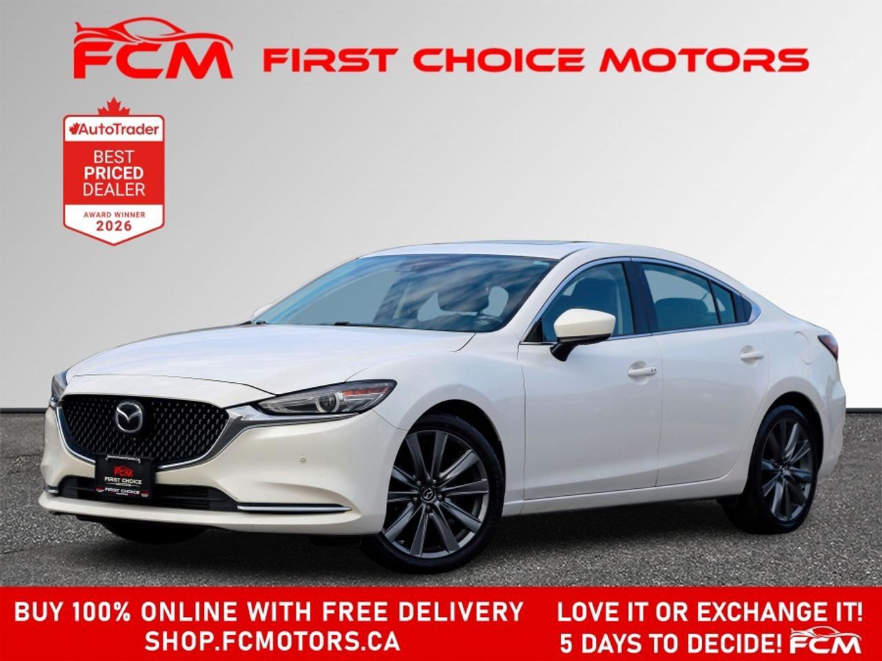 ** ** SPECIAL LIMITED TIME OFFER ** ** PURCHASE ANY VEHICLE THIS WEEK AND RECEIVE 4 BRAND-NEW ALL-SEASON TIRES AT NO ADDITIONAL COST!!! DON   T MISS THIS EXCLUSIVE CHANCE TO UPGRADE YOUR RIDE AND STAY PREPARED FOR ANY WEATHER!!! <br><br>EXCITING NEWS FROM FIRST CHOICE MOTORS! Our brand-new online showroom is now open to the public, bringing the ultimate car shopping experience right to your fingertips! Enjoy a 100% online car shopping experience, with over 500 certified vehicles in stock, comprehensive protection plans, and thousands of new auto parts & accessories available! Plus, for a limited time, were offering FREE deliveries across Ontario on all vehicle purchases! Dont miss out   visit Shop.fcmotors.ca to find and upgrade your perfect vehicle today!<br><br>Welcome to First Choice Motors, the largest car dealership in Toronto of pre-owned cars, SUVs, and vans priced between $5000-$15,000. With an impressive inventory of over 300 vehicles in stock, we are dedicated to providing our customers with a vast selection of affordable and reliable options. <br><br>Were thrilled to offer a used 2020 Mazda MAZDA6 GT Skyactiv, white color with 183,000km (STK#10249) This vehicle was $16990 NOW ON SALE FOR $15990. It is equipped with the following features:<br>- Automatic Transmission<br>- Leather Seats<br>- Sunroof<br>- Heated seats<br>- Navigation<br>- Bluetooth<br>- Reverse camera<br>- Alloy wheels<br>- Power windows<br>- Power locks<br>- Power mirrors<br>- Air Conditioning<br><br>At First Choice Motors, we believe in providing quality vehicles that our customers can depend on. All our vehicles come with a 36-day guarantee on all safety related items. We also offer additional warranty options up to 5 years for our customers who want extra peace of mind.<br><br>Furthermore, all our vehicles are sold fully certified with brand new brakes rotors and pads, a fresh oil change, and brand new set of all-season tires installed & balanced. You can be confident that this car is in excellent condition and ready to hit the road.<br><br>At First Choice Motors, we believe that everyone deserves a chance to own a reliable and affordable vehicle. Thats why we offer financing options with low interest rates starting at 7.9% O.A.C. Were proud to approve all customers, including those with bad credit, no credit, students, and even 9 socials. Our finance team is dedicated to finding the best financing option for you and making the car buying process as smooth and stress-free as possible.<br><br>Our dealership is open 7 days a week to provide you with the best customer service possible. We carry the largest selection of used vehicles for sale under $9990 in all of Ontario. We stock over 300 cars, mostly Hyundai, Chevrolet, Mazda, Honda, Volkswagen, Toyota, Ford, Dodge, Kia, Mitsubishi, Acura, Lexus, and more. With our ongoing sale, you can find your dream car at a price you can afford. Come visit us today and experience why we are the best choice for your next used car purchase!<br><br>All prices include $22.00 OMVIC Fee.  Excludes, license plates, ownership registration and ONTARIO HST (13%)<br>*No Credit Card payments can be accepted for Vehicle Purchases*