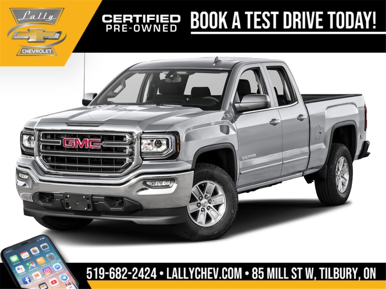 2017 GMC Sierra 1500 SLE 4WD EcoTec3 5.3L V8 6-Speed Automatic Electronic with Overdrive Quicksilver Metallic 6-Speed Automatic Electronic with Overdrive, 4WD. Odometer is 59126 kilometers below market average!<br /><br />** Special Sale price listed is available to finance purchases only on approved credit. Price of vehicle may differ with other forms of payment.<br /><br /><br />What is Live Market Pricing?<br /><br />Lally Chevrolet, we've changed the way we sell new and pre-owned vehicles with Live Market Pricing. Buying a vehicle can be stressful. Negotiations, trade value, hidden fees and the time a purchase takes is enough to make anyone nervous.<br /><br />How does a customer know if they are getting a good deal or not?<br /><br />How do dealerships like Lally Chevrolet even set prices?<br /><br />In today's customer-centric, tech-savvy world, where is the transparency in the car buying process?<br /><br />We want to make your vehicle purchasing experience stress-free, simple, enjoyable and transparent. So we've made the struggle of negotiating a thing of the past!<br /><br />No More Stressful Negotiations!<br /><br />Purchasing your next vehicle shouldn't feel like a battle. Our team at Lally Chevrolet does not want you to go home wondering if you could have gotten a better deal or not. So, we are offering you the best deal possible, the fair value, with Live Market Pricing.<br /><br />How Does Live Market Pricing Work?<br /><br />With Live Market Pricing, our team checks the fair value of our vehicles every day, comparing equally-equipped vehicles in a 300 kilometer radius of our market area. Then, we update our inventory prices in real-time to reflect the current market price.<br /><br />This allows us to price our vehicles in our market area fairly while passing the savings onto you. With Lally Chevrolet Live Market Pricing system, you can rest assured that you're getting the most competitive price around town.<br /><br />These real-time results offer fair pricing for you, the customer, and eliminates the need for negotiations. Lally Chevrolet Live Market Pricing ensures:<br /><br />? no pricing games<br />? no stressful negotiations or pressure situations<br />? no mark-up to mark-down gimmicks<br />? no hassling<br />? no haggling<br />? no more guessing<br /><br />.<br /><br />Awards:<br /> * 2017 KBB.com Brand Image Awards<br />Reviews:<br /> * Strong combination of fuel economy and power; comfortable, quiet cabin; compliant ride quality makes it suitable for daily use; many available configurations and trims Source: Edmunds
