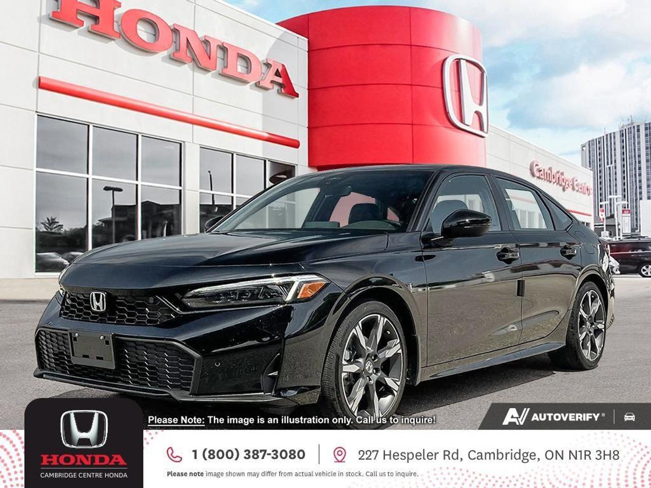 <p><strong>Where Premium Innovation Meets Electrified Performance</strong></p><p>The 2026 Civic Hybrid Sport Touring is the pinnacle of performance, technology, and comfort in Hondas electrified lineup.</p><p><strong>Electrified Power, Refined Efficiency</strong></p><p>Beneath the sleek exterior lies a 2.0-litre, 16-valve, Direct Injection DOHC 4-cylinder engine, paired with two high-output electric motors. Together, they produce an impressive 200 horsepower and 232 lb.-ft. of torque, giving you the smooth acceleration and fuel savings that define the next generation of hybrid performance.</p><p><strong>Navigate With Confidence</strong></p><p>Stay in control with the 9" colour touchscreen Display Audio System, featuring the Honda Satellite-Linked Navigation System with bilingual voice recognition. Whether you're headed downtown or across the province, youll always know the best way there.</p><p><strong>Next-Level Connectivity</strong></p><p>The Civic Hybrid Sport Touring keeps you connected no matter where the road takes you:</p><p>- Wireless Apple CarPlay and Android Auto for effortless smartphone integration</p><p>- Amazon Alexa Built-In and Google Built-In to enhance your digital lifestyle</p><p>- HandsFreeLink bilingual Bluetooth®, SMS/email support, Bluetooth® Streaming Audio, Wi-Fi tethering, and dual USB-C ports</p><p>Everything you need, always within reach.</p><p><strong>BOSE® Premium Audio Experience</strong></p><p>Turn every drive into a private concert with the BOSE® premium sound system, featuring 12 strategically placed speakers, including a subwoofer. Enjoy crystal-clear sound and immersive audio with every track.</p><p><strong>Luxury You Can Feel</strong></p><p>Drive in total comfort with heated leather-trimmed seating, both front and rear. The 8-way power-adjustable drivers seat and 4-way power-adjustable passengers seat ensure you find your perfect position for every trip.</p><p><strong>Advanced Honda Sensing® Safety Technologies</strong></p><p>Feel confident and protected with Hondas full suite of advanced safety features:</p><p>- Adaptive Cruise Control with Low-Speed Follow</p><p>- Forward Collision Warning</p><p>- Collision Mitigation Braking System</p><p>- Lane Departure Warning</p><p>- Lane Keeping Assist System</p><p>- Road Departure Mitigation</p><p>- Blind Spot Information (BSI) System</p><p><strong>Bold Design That Stands Out</strong></p><p>With 18" aluminum-alloy wheels, auto-on/off LED headlights, and mirror-integrated LED turn signals, the Civic Hybrid Sport Touring doesnt just perform, it makes a statement. Its refined silhouette and elevated styling match its cutting-edge technology.</p><p><strong>Smart Features for Modern Life</strong></p><p>Enjoy everyday convenience with:</p><p>- Remote engine starter</p><p>- Proximity key entry</p><p>- Pushbutton start</p><p><span style=color:rgb( 255 , 0 , 0 )><strong><em>Premium paint charge of $550 is not included on all colours/models.</em></strong></span></p><p>Experience the Difference at Cambridge Centre Honda! Why Test Drive Here? You choose: drive with a sales person or on your own, extended overnight and at home test drives available. Why Purchase Here? VIP Coupon Booklet: up to $1000 in service & other savings, FREE Ontario-Wide Delivery. Cambridge Centre Honda proudly serves customers from Cambridge, Kitchener, Waterloo, Brantford, Hamilton, Waterford, Brant, Woodstock, Paris, Branchton, Preston, Hespeler, Galt, Puslinch, Morriston, Roseville, Plattsville, New Hamburg, Baden, Tavistock, Stratford, Wellesley, St. Clements, St. Jacobs, Elmira, Breslau, Guelph, Fergus, Elora, Rockwood, Halton Hills, Georgetown, Milton and all across Ontario!</p>
