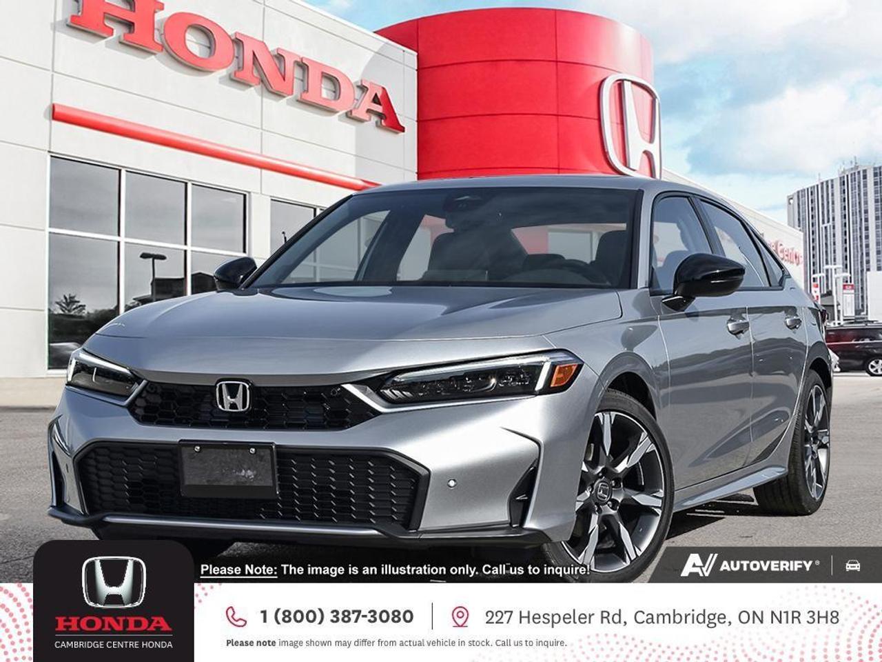 <p><strong>Where Premium Innovation Meets Electrified Performance</strong></p><p>The 2026 Civic Hybrid Sport Touring is the pinnacle of performance, technology, and comfort in Hondas electrified lineup.</p><p><strong>Electrified Power, Refined Efficiency</strong></p><p>Beneath the sleek exterior lies a 2.0-litre, 16-valve, Direct Injection DOHC 4-cylinder engine, paired with two high-output electric motors. Together, they produce an impressive 200 horsepower and 232 lb.-ft. of torque, giving you the smooth acceleration and fuel savings that define the next generation of hybrid performance.</p><p><strong>Navigate With Confidence</strong></p><p>Stay in control with the 9" colour touchscreen Display Audio System, featuring the Honda Satellite-Linked Navigation System with bilingual voice recognition. Whether you're headed downtown or across the province, youll always know the best way there.</p><p><strong>Next-Level Connectivity</strong></p><p>The Civic Hybrid Sport Touring keeps you connected no matter where the road takes you:</p><p>- Wireless Apple CarPlay and Android Auto for effortless smartphone integration</p><p>- Amazon Alexa Built-In and Google Built-In to enhance your digital lifestyle</p><p>- HandsFreeLink bilingual Bluetooth®, SMS/email support, Bluetooth® Streaming Audio, Wi-Fi tethering, and dual USB-C ports</p><p>Everything you need, always within reach.</p><p><strong>BOSE® Premium Audio Experience</strong></p><p>Turn every drive into a private concert with the BOSE® premium sound system, featuring 12 strategically placed speakers, including a subwoofer. Enjoy crystal-clear sound and immersive audio with every track.</p><p><strong>Luxury You Can Feel</strong></p><p>Drive in total comfort with heated leather-trimmed seating, both front and rear. The 8-way power-adjustable drivers seat and 4-way power-adjustable passengers seat ensure you find your perfect position for every trip.</p><p><strong>Advanced Honda Sensing® Safety Technologies</strong></p><p>Feel confident and protected with Hondas full suite of advanced safety features:</p><p>- Adaptive Cruise Control with Low-Speed Follow</p><p>- Forward Collision Warning</p><p>- Collision Mitigation Braking System</p><p>- Lane Departure Warning</p><p>- Lane Keeping Assist System</p><p>- Road Departure Mitigation</p><p>- Blind Spot Information (BSI) System</p><p><strong>Bold Design That Stands Out</strong></p><p>With 18" aluminum-alloy wheels, auto-on/off LED headlights, and mirror-integrated LED turn signals, the Civic Hybrid Sport Touring doesnt just perform, it makes a statement. Its refined silhouette and elevated styling match its cutting-edge technology.</p><p><strong>Smart Features for Modern Life</strong></p><p>Enjoy everyday convenience with:</p><p>- Remote engine starter</p><p>- Proximity key entry</p><p>- Pushbutton start</p><p><span style=color:rgb( 255 , 0 , 0 )><strong><em>Premium paint charge of $550 is not included on all colours/models.</em></strong></span></p><p>Experience the Difference at Cambridge Centre Honda! Why Test Drive Here? You choose: drive with a sales person or on your own, extended overnight and at home test drives available. Why Purchase Here? VIP Coupon Booklet: up to $1000 in service & other savings, FREE Ontario-Wide Delivery. Cambridge Centre Honda proudly serves customers from Cambridge, Kitchener, Waterloo, Brantford, Hamilton, Waterford, Brant, Woodstock, Paris, Branchton, Preston, Hespeler, Galt, Puslinch, Morriston, Roseville, Plattsville, New Hamburg, Baden, Tavistock, Stratford, Wellesley, St. Clements, St. Jacobs, Elmira, Breslau, Guelph, Fergus, Elora, Rockwood, Halton Hills, Georgetown, Milton and all across Ontario!</p>