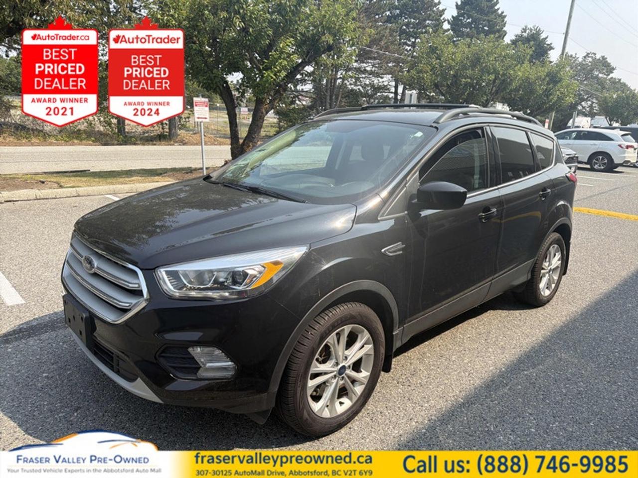 2019 Ford Escape SEL 4WD - Heated ActiveX - Power Liftgate
 
1.5L EcoBoost | 6-Speed SelectShift | Intelligent 4WD | SYNC 3 with CarPlay and Android Auto | Heated ActiveX Seats | Power Liftgate | Accident Free
 
Fraser Valley Pre-Owned is proud to present this 2019 Ford Escape SEL 4WD in Agate Black, showing 67,433 km on an accident free Carfax. The SEL is the sweet spot of the Escape lineup - everything you actually use every day, without the price tag of the badge above it. Heated front seats in charcoal ActiveX, a power drivers seat, dual zone climate, a leather-wrapped wheel, SYNC 3 with a proper touchscreen and both Apple CarPlay and Android Auto, plus a power liftgate for the days your hands are full. The 179 horsepower 1.5L EcoBoost is turbocharged for merging and geared for the wallet at a rated 8.4 L/100km on the highway, and intelligent 4WD keeps things sure-footed when the Coquihalla decides to be the Coquihalla. Fords safety numbers back it up too, with a five star NHTSA overall rating. A tidy, well-kept black Escape with a clean history is exactly the kind of small SUV that gets picked over quickly.
 
Highlights
 
Accident Free Carfax
179HP 1.5L EcoBoost Engine
6-Speed Automatic with SelectShift
Intelligent 4WD
Heated Front Seats
Power Drivers Seat
ActiveX Seating Material
SYNC 3 with Touchscreen and Voice Activation
Apple CarPlay and Android Auto
FordPass Connect 4G LTE Wi-Fi
Remote Vehicle Start
Power Liftgate
Dual Zone Electronic Climate Control
Leather Steering Wheel and Shift Knob
Reverse Camera System
Reverse Sensing System
Intelligent Access with Push Button Start
Remote Keyless Entry with Keypad
60-40 Split-Folding Rear Bench
Heated Power Side Mirrors
Heated Wiper Park
Engine Block Heater
Fog Lamps
Privacy Glass
Roof Rails
Auto Start-Stop
Active Grille Shutters
SiriusXM Satellite Radio
AdvanceTrac with Roll Stability Control
Five Star NHTSA Overall Safety Rating
67,433 km
 
Condition & Care Report
 
Twelve documented service records with a consistent annual oil and filter routine from new, plus a four wheel alignment and regular maintenance inspections. Ford also installed a factory short block early in this Escapes life at just over 16,000 km, so the engine underneath is effectively a young one with the balance of the kilometres behind it - done properly at a Ford dealer alongside new spark plugs, intake manifold gaskets and water pump gasket. Serviced and inspected to Fraser Valley Automall standards before hitting the lot.
 
Trades welcome - we will take your current vehicle in trade and make the switch easy.
 
Flexible financing available on approved credit - our finance team works with all major lenders to build a payment that fits your budget.
 
Dealership: Pricing is where we made our name. Fraser Valley Pre-Owned has taken home multiple AutoTrader Lowest Priced Dealer awards, and our customers returned the favour by voting us the 2025 and 2026 Canadian Consumer Choice Award winner for Pre-Owned Auto Dealership of the Year in Abbotsford. As the only dedicated pre-owned store inside the Fraser Valley Automall, we stock like-new vehicles at below-market prices and back every one with a proper inspection. Stop by, take it around the block, and see why people drive in from all over the Lower Mainland.
 
Fraser Valley Pre-Owned
307-30125 Auto Mall Drive
Abbotsford, BC V2T 6Y9
[www.fraservalleypreowned.ca](https://www.fraservalleypreowned.ca)
 
All finance/lender options available - cash purchases welcome
 
 
To apply right now for financing use this link: https://www.fraservalleypreowned.ca/abbotsford-car-loan-application-british-columbia
 

| Our Quality Guarantee: We maintain the highest standard of quality that is required for a Pre-Owned Dealership to operate in an Auto Mall. We provide an independent 360-degree inspection report through licensed 3rd Party mechanic shops. Thus, our customers can rest assured each vehicle will be a reliable, and responsible purchase.  |  Purchase Disclaimer: Your selected vehicle may have a differing finance and cash prices. When viewing our vehicles on third party  marketplaces, please click over to our website to verify the correct price for the vehicle. The Sale Price on third party websites will always reflect the Finance Price of our vehicles. If you are making a Cash Purchase, please refer to our website for the Cash Price of the vehicle.  | All prices are subject to and do not include, a $995 Finance Fee, a $995 Document Fee, and a $499 GPS Lot Pack. VSA Security Fee of $10 is applicable as we are a Certified VSA Dealer (#40190).  These fees as well as taxes, are included in all listed listed payment quotes. Please speak with Dealer for full details and exact numbers.  o~o
