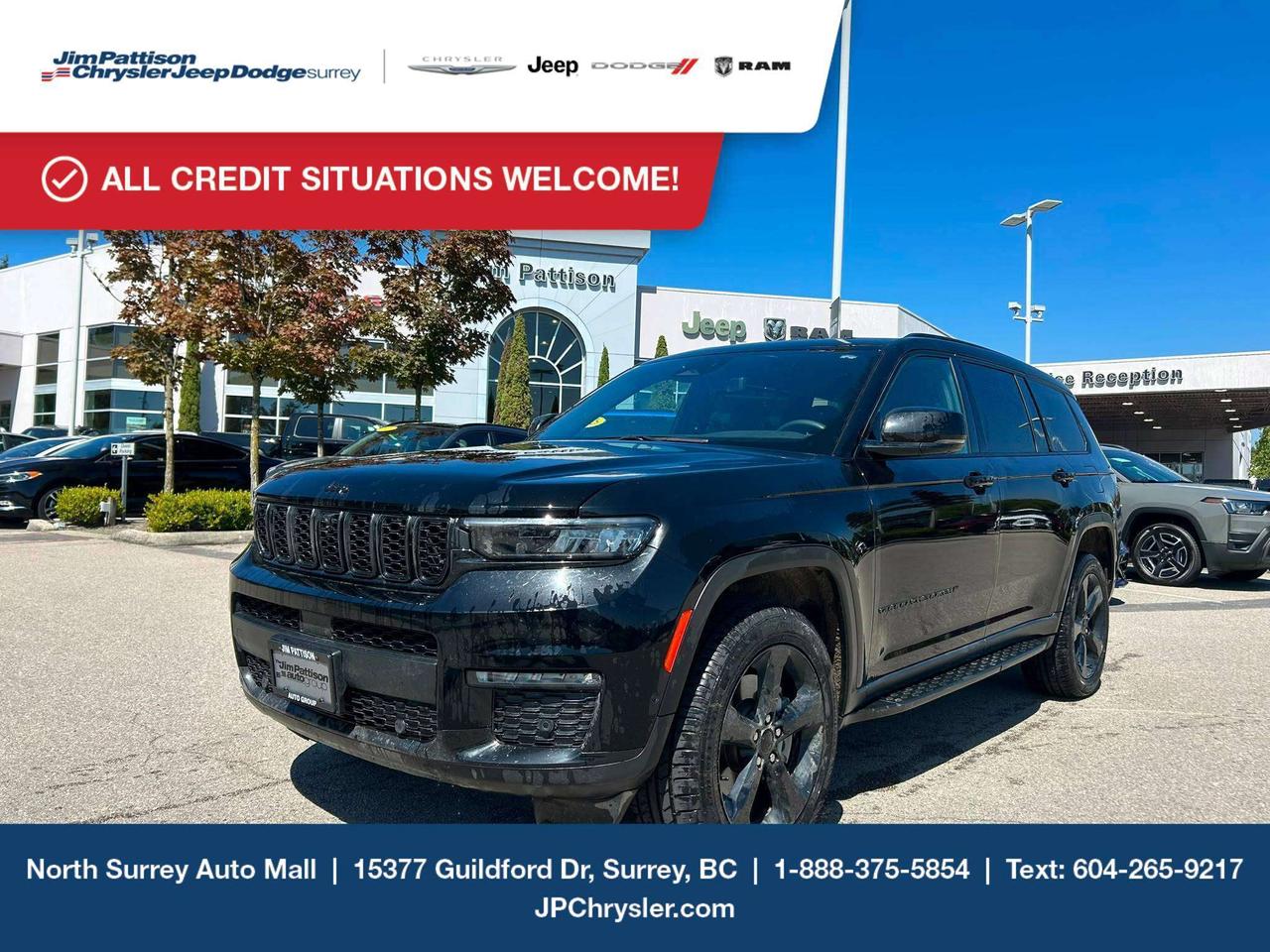 **2024 Jeep Grand Cherokee L Limited  7 Seats, Leather, Sunroof & Navigation** Looking for a spacious, well-equipped SUV with room for the whole family? Check out this **2024 Jeep Grand Cherokee L Limited**. * **7-Passenger Seating** * **Leather Interior** * **Sunroof** * **Navigation** * **All-Wheel Drive** * **73,269 km** * **Diamond Black Crystal Pearl Exterior** * **Stock #: 24Y4064** **PRICE: $41,995** The Grand Cherokee L Limited combines premium comfort, versatility, and Jeep capability in a spacious three-row SUV. With seating for seven, leather interior, a sunroof, navigation, and all-wheel drive, this is an excellent choice for family adventures, daily driving, and everything in between. **Price: $41,995** Contact us today for more information or to arrange your test drive.Price includes documentation fee ($895) and VSA Transaction Levy ($10). Finance placement fee ($595) if applicable, GST and PST are additional. Call 1-877-868-1775! Financing available OAC. D#30394
