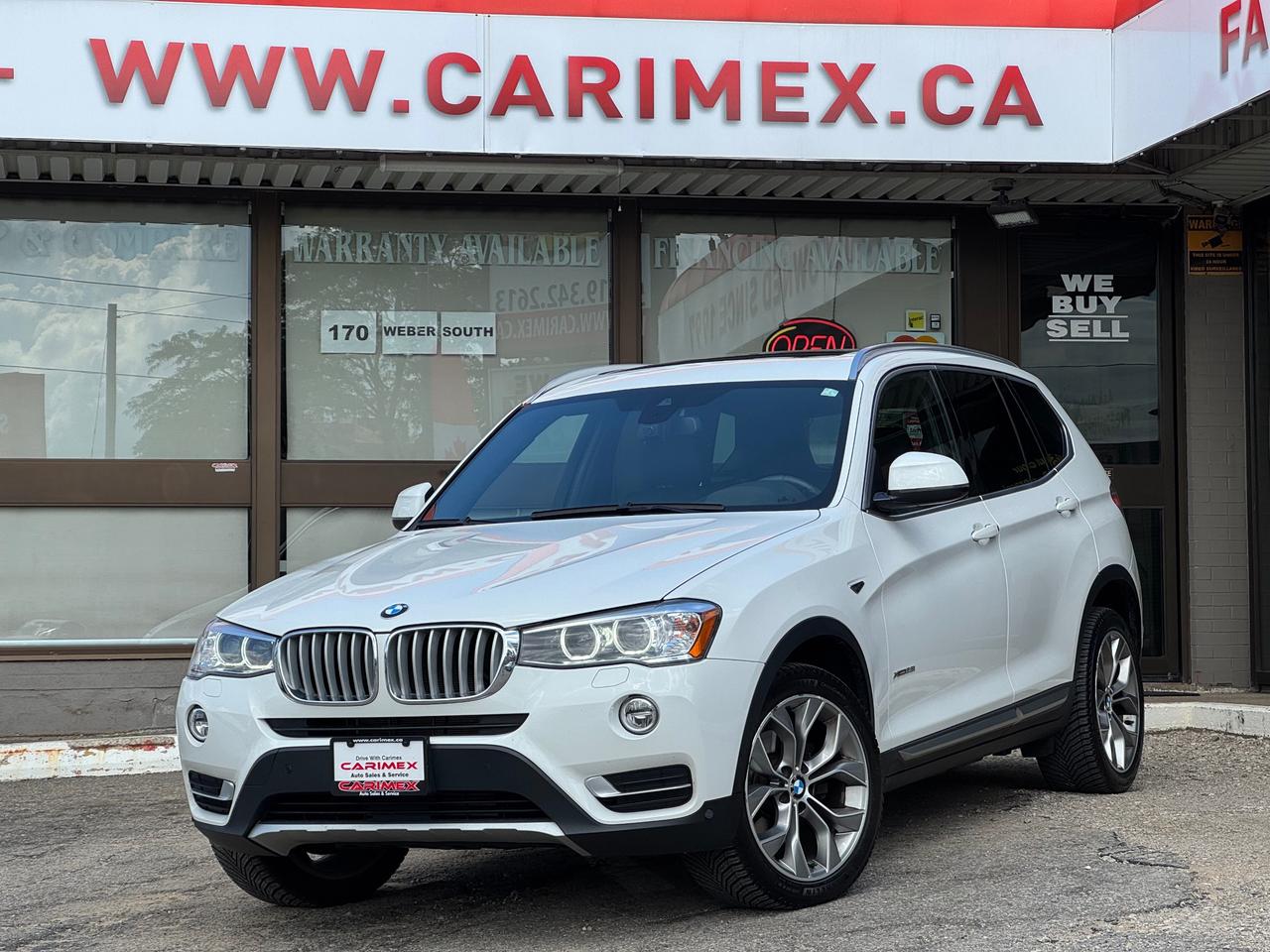 Great Condition, Accident Free BMW X3! Equipped with Leather, Panoramic Roof, Harman Kardon Premium Sound, Navigation, Blind Spot Monitoring, Back up Camera, Heated Seats, Power Seats, Memory Driver Seat, Smart Key with Push Button Start, Bluetooth, Cruise Control, Power Group, Alloy Wheels, HID Lights