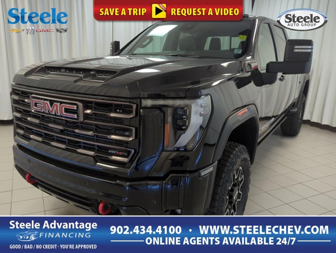 Built for serious work and serious adventure, the 2026 GMC Sierra 2500 At4x brings heavy-duty diesel power, four-wheel drive confidence, and premium truck capability to every drive in Dartmouth. Finished in Black with a Black interior, this four-door pickup pairs bold presence with purpose-built strength for job sites, towing duties, and weekend escapes.At Steele Chevrolet Buick GMC, this 2026 GMC Sierra 2500 At4x stands out with its Turbocharged Diesel V8 6.6L engine, automatic transmission, and engine block heater for cold-weather readiness. Its rugged setup is made to handle demanding Canadian conditions while delivering the refinement and confidence drivers expect from a modern heavy-duty truck.FEATURES OF THE Sierra 2500 At4xHeavy-duty off-road focused truck designTurbocharged 6.6L diesel V8 powerAutomatic transmission for smooth operationFour-wheel drive for added tractionTRUCK FEATURESBuilt for towing and hauling confidenceHeavy-duty chassis supports demanding workloadsFour-door cab adds passenger practicalityDiesel torque suits tough truck tasksADVANCED SAFETY FEATURESFour-wheel drive aids slippery road controlHeavy-duty build adds driving confidenceElevated stance improves outward visibilityStrong braking support for loaded drivingPERFORMANCE AND EFFICIENCYTurbocharged diesel V8 delivers strong torqueAutomatic transmission supports smooth power deliveryFour-wheel drive boosts all-surface capabilityEngine block heater helps cold startsCOMFORT AND CONVENIENCEFour doors provide easy cabin accessSpacious cabin suits work and travelAutomatic transmission reduces driving fatigueBlack interior offers a clean lookTECHNOLOGY AND CONNECTIVITYDriver information displays key vehicle dataModern controls support easy daily useIntegrated systems simplify truck operationCabin layout keeps essentials within reachCARGO SPACEPickup bed supports large cargo needsCabin space adds secure item storageHeavy-duty design suits jobsite equipmentVersatile layout handles work gearWHAT OTHER OWNERS LIKEStrong diesel torque for towing tasksConfident four-wheel drive capability year-roundComfortable cabin for long tripsHeavy-duty strength for demanding workThis truck is designed for drivers who need more than basic pickup ability. The 2026 GMC Sierra 2500 At4x is made to take on hard work with confidence, thanks to the proven pull of a 6.6L turbocharged diesel V8. That engine is known for delivering the kind of low-end torque truck owners value when hauling equipment, pulling trailers, or climbing rough grades.Its automatic transmission helps make that power easy to use in daily driving. Around town, on the highway, or on uneven roads, gear changes stay smooth and controlled. The four-wheel drive system adds extra confidence when weather turns rough or when the road ahead becomes gravel, mud, or snow. For drivers in Nova Scotia, that added traction can make a real difference through changing seasons.The included engine block heater is a welcome feature for Canadian winters. It helps with easier cold-weather starts and supports smoother operation when temperatures drop. That practical detail adds to the trucks readiness for early mornings, outdoor job sites, and cold seasonal use.The Black exterior gives this Sierra 2500 a clean, commanding appearance that suits its heavy-duty character. Inside, the Black interior keeps the cabin looking smart and durable. With four doors and a roomy cabin, this truck is well suited to carrying both passengers and gear while maintaining the comfort expected in a modern full-size pickup.For drivers shopping at Steele Chevrolet Buick GMC in Dartmouth, this 2026 GMC Sierra 2500 At4x offers a strong mix of diesel performance, truck capability, and day-to-day usability. It is a confident choice for those who need a serious pickup that feels ready for work, travel, and everything in between.This 2026 GMC Sierra 2500 At4xs VIN is: 1GT4UZEYXTF321649 .