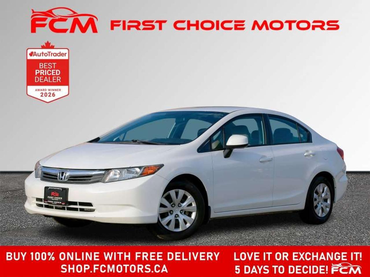 2012 Honda Civic LX   FULLY CERTIFIED WITH WARRANTY Photo