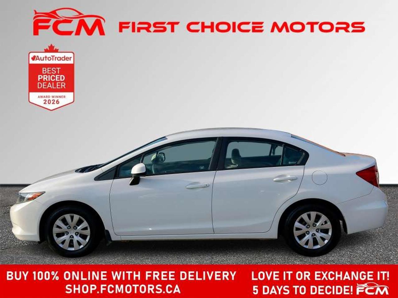 2012 Honda Civic LX   FULLY CERTIFIED WITH WARRANTY Photo
