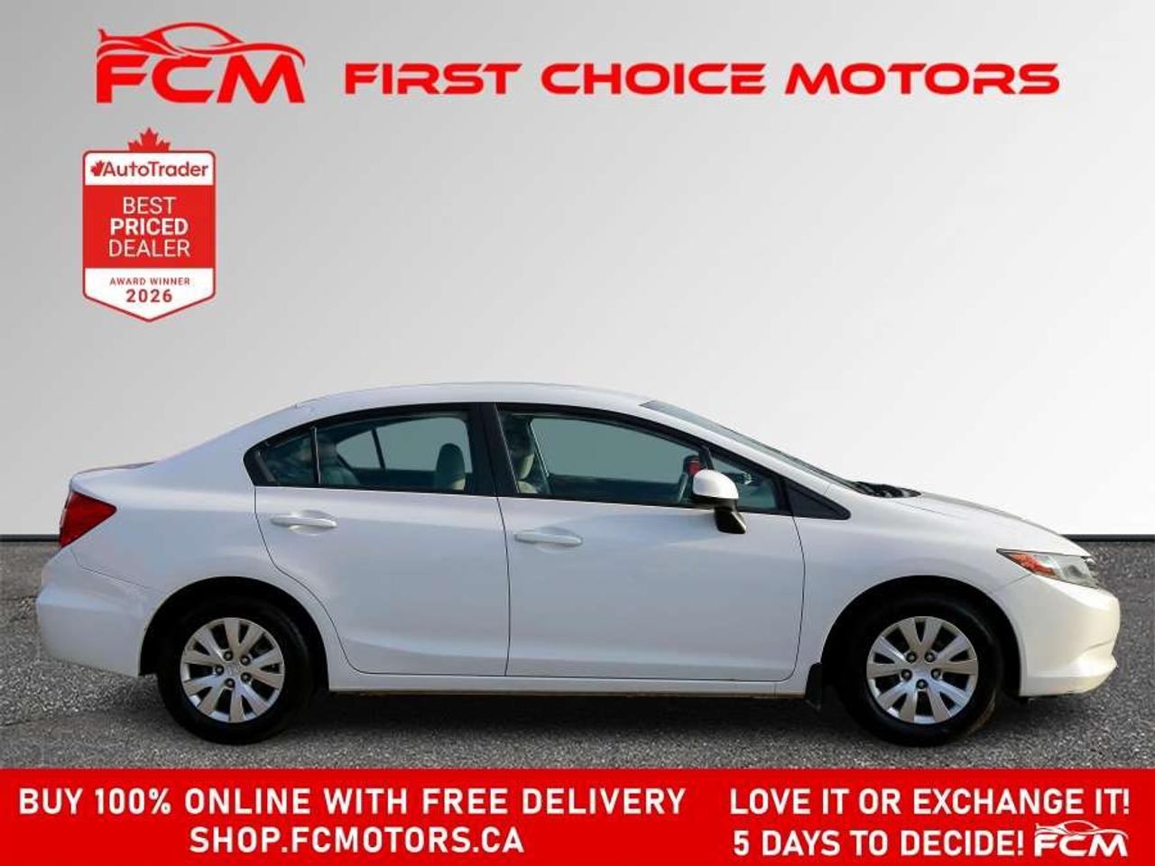 2012 Honda Civic LX   FULLY CERTIFIED WITH WARRANTY Photo