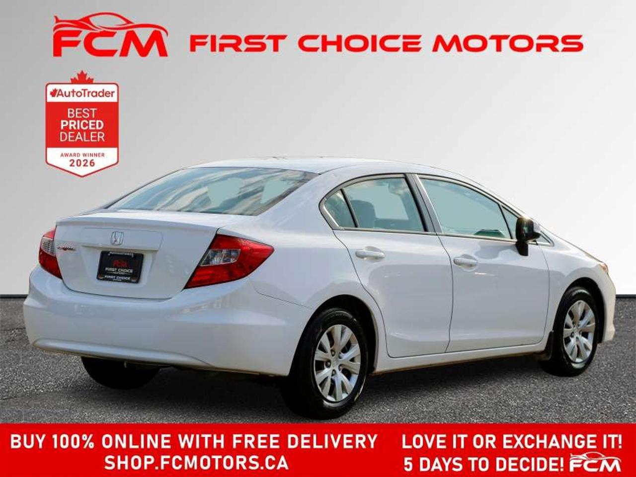 2012 Honda Civic LX   FULLY CERTIFIED WITH WARRANTY Photo