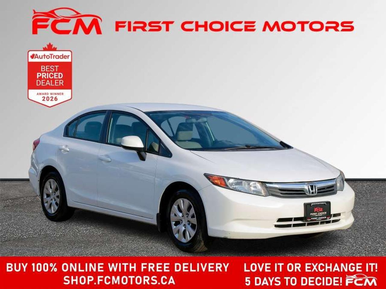 2012 Honda Civic LX   FULLY CERTIFIED WITH WARRANTY Photo