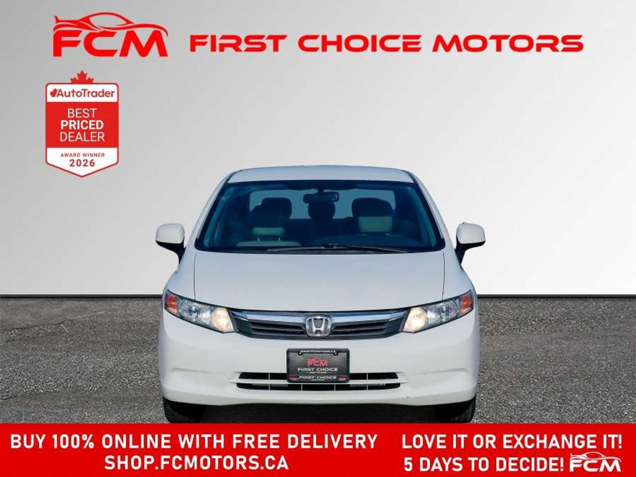 2012 Honda Civic LX   FULLY CERTIFIED WITH WARRANTY Photo