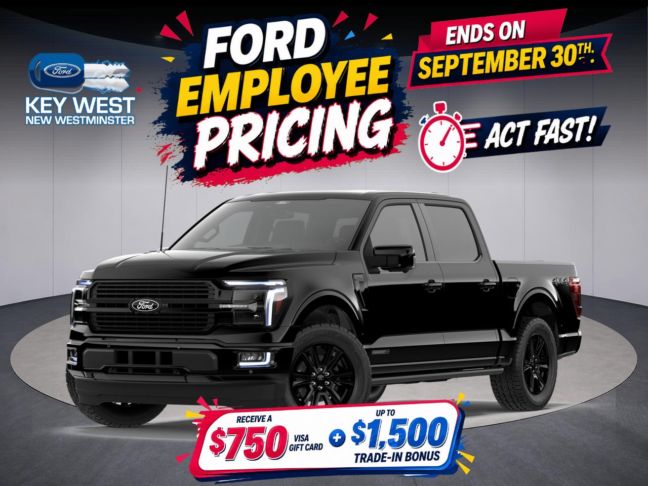Agate Black Metallic 2026 Ford F-150 Pickup Truck Four-Wheel Drive Automatic