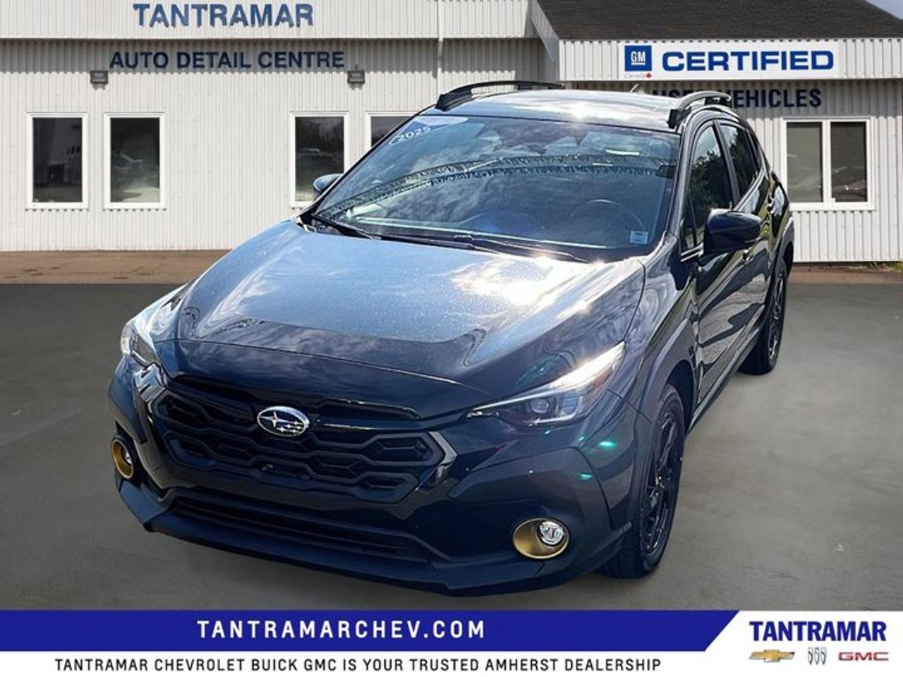 Recent Arrival! Black 2025 Subaru Crosstrek Onyx AWD Lineartronic CVT H4Value Market Pricing.Certified. Certification Program Details: GM Certified details. 3 months 05 5000km (whichever comes first) which can be extended or upgraded to an even more comprehensive Certified Pre-owned Vehicle Protection Plan. 150+ Point Inspection.24/7 roadside assistance for 3 months or 5000kms . 1-month Onstar trial and sign up for a paid plan to enjoy the first two months on us. GM Owner Centre and Mobile App. Free SiriusXM Trial. Rates as low as 3.99% on Eligible Certified Pre owned Models Exchange policy is 30 days 0r 2500kms ,whichever comes first