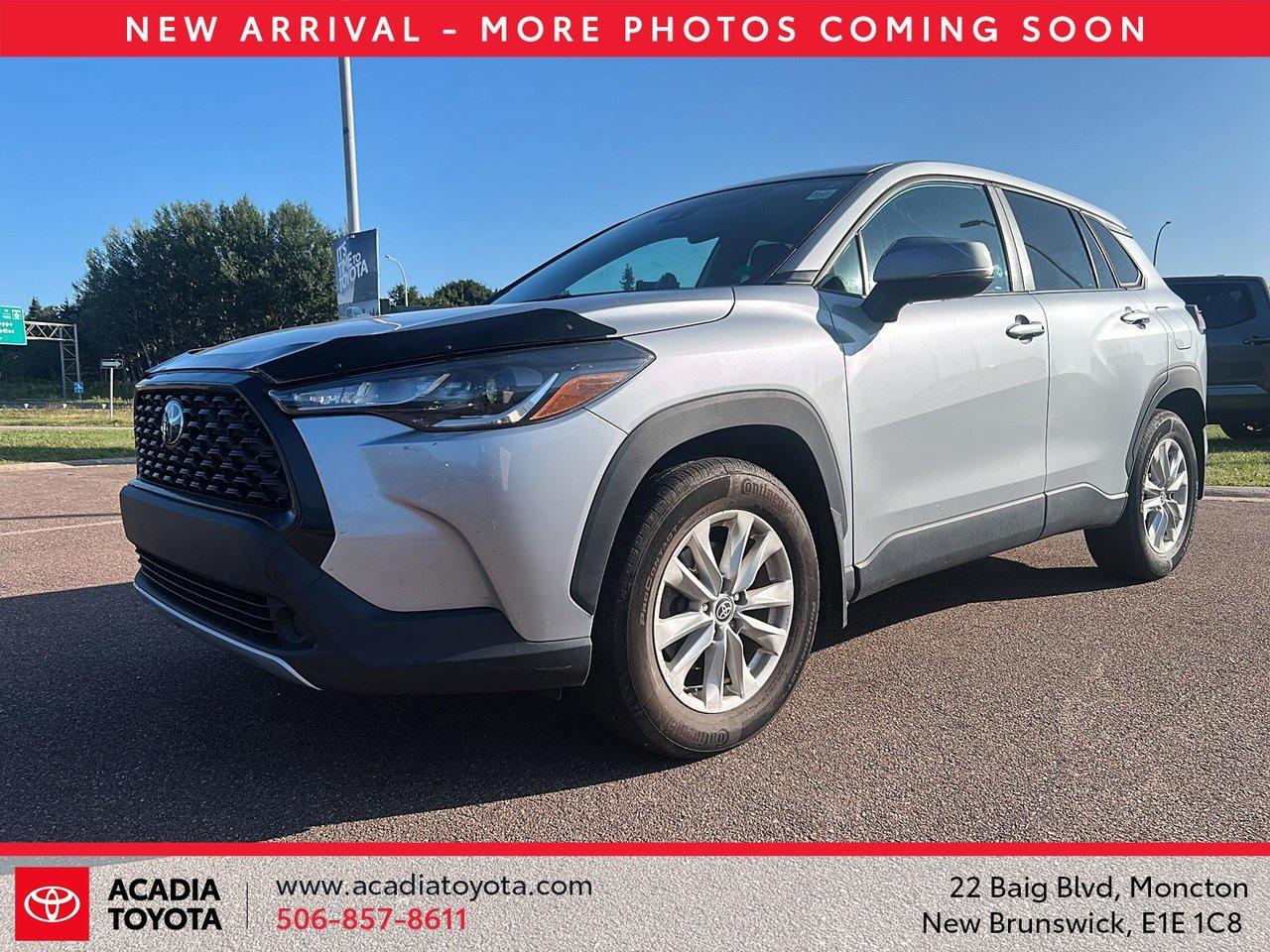 Recent Arrival! Sonic Silver 2022 Toyota Corolla Cross LE AWD CVT 2.0L I4 PDI DOHC 16V LEV3-SULEV30 169hp



Sale price includes a $1,500 Finance Credit and is available to customers who finance their vehicle purchase through Acadia Toyota. Contact us for complete details and eligibility requirements.



NEW 2 YEAR MVI INSPECTION DONE HERE AT ACADIA TOYOTA, 17 Alloy Wheels, 4-Wheel Disc Brakes, 6 Speakers, ABS brakes, Air Conditioning, Apple CarPlay/Android Auto, Auto High-beam Headlights, Automatic temperature control, Brake assist, Electronic Stability Control, Exterior Parking Camera Rear, Front Bucket Seats, Panic alarm, Power steering, Power windows, Remote keyless entry, Security system, Speed control.