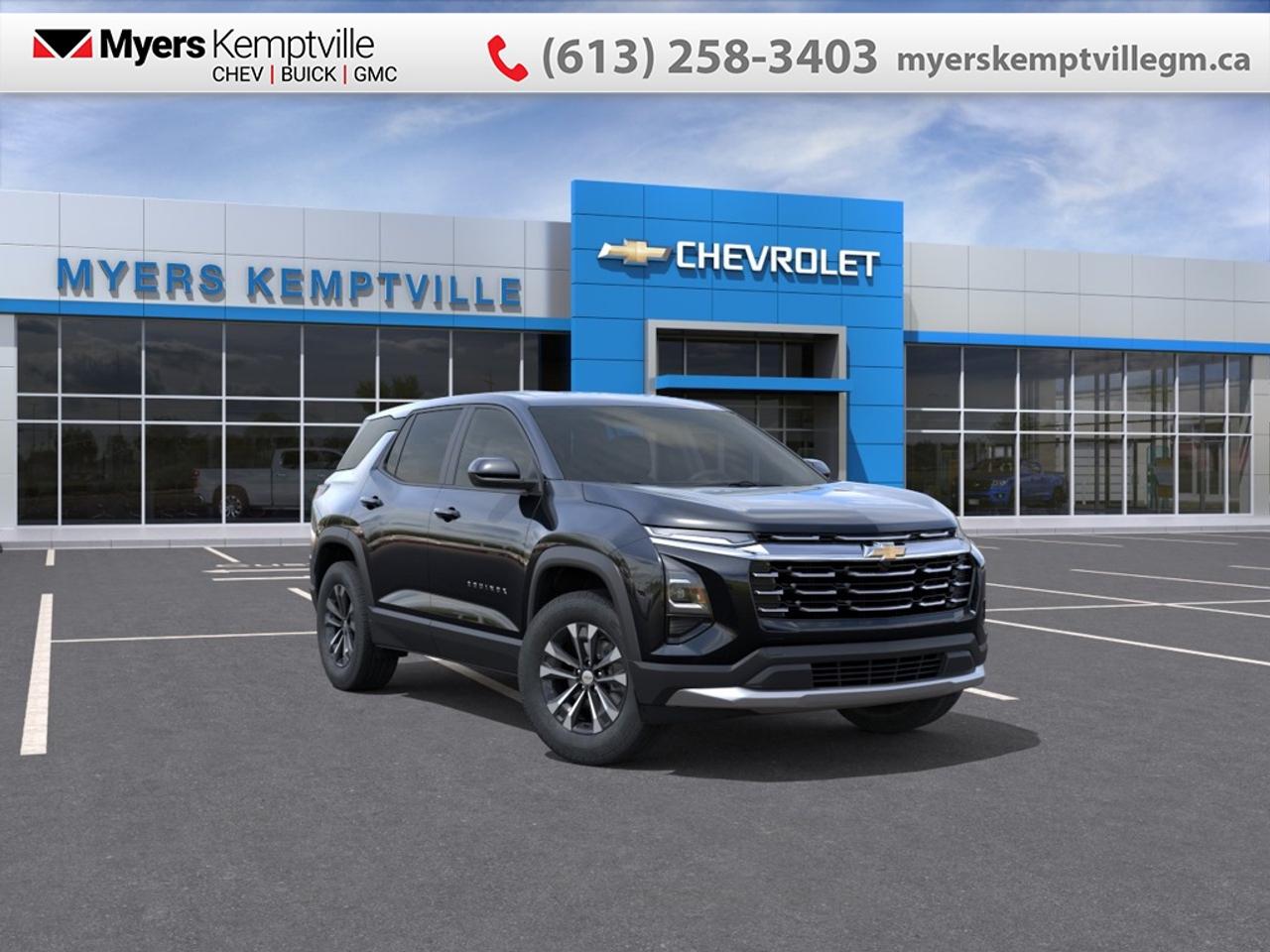 <b>Convenience Package II!</b><br> <br> At Myers, we believe in giving our customers the power of choice. When you choose to shop with a Myers Auto Group dealership, you dont just have access to one inventory, youve got the purchasing power of an entire auto group behind you!<br> <br>This stylish crossover makes a lasting impression with its bold grille designs and distinctive lighting that illuminate your path with contemporary flair.<br> <br>From the outside, the 2027 Chevrolet Equinox presents a rugged yet refined silhouette, characterized by its sharp body lines, athletic proportions, and eye-catching wheel designs. The interior is a thoughtfully crafted space, boasting premium textures and a driver-centric layout that prioritizes both comfort and connectivity for every passenger. Perfectly balanced for the suburban commute or the open highway, this versatile crossover delivers a dependable and stylish ownership experience that feels right at home in any driveway.<br> <br>This Mosaic Black Metallic SUV has an Automatic transmission. This vehicle has been upgraded with the following features: Convenience Package II.<br><br> <br>To apply right now for financing use this link: <a href=https://www.myerskemptvillegm.ca/finance/ target=_blank>https://www.myerskemptvillegm.ca/finance/</a><br> <br/><br> Buy this vehicle now for the lowest bi-weekly payment of <b>$286.39</b> with $0 down for 84 months @ 4.99% APR O.A.C. ( Plus applicable taxes - **Rebates may not be applicable on all purchase types [cash, lease, or finance]. Eligibility and conditions may vary. Please see dealer for full details and confirmation of eligibility. ). Incentives expire 2026-08-31. See dealer for details. <br><br>Your journey to better driving experiences begins in our inventory, where youll find a stunning selection of brand-new Chevrolet, Buick, and GMC models. If youre looking to get additional luxuries at a wallet-friendly price, dont just pick pre-owned -- choose from our selection of over 300 Myers Approved used vehicles! Our incredible sales team will match you with the car, truck, or SUV thats got everything youre looking for, and much more. o~o