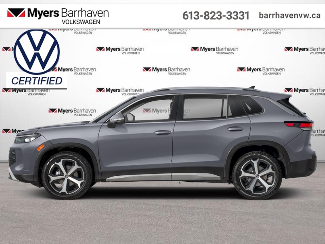 <b>Certified, Power Liftgate,  Wireless Charging,  Heated Seats,  Heated Steering Wheel,  Adaptive Cruise Control!</b><br> <br> PREVIOUS DAILY RENTAL<br><br>The 2026 Volkswagen Tiguan features advanced safety and driver-assist technologies engineered to support your journey with confidence. This 2026 Volkswagen Tiguan is fresh on our lot in Nepean.<br> <br>From the outside, the 2026 Volkswagen Tiguan makes a bold impression with its upright proportions, sharp body lines and modern lighting elements that reflect Volkswagens evolving design language. Inside, the cabin highlights quality materials, intuitive connectivity and seating designed to comfortably accommodate passengers and gear. With its refined look, intelligent features and Volkswagens reputation for engineering, the Tiguan delivers a well-balanced and engaging compact SUV experience.<br> <br>This SUV has 12,798 km and is a Certified Pre-Owned vehicle. Its Platinum Gray Metallic in colour. It has an Automatic transmission and is powered by a 201HP 2.0L 4 Cylinder Engine. And its got a certified used vehicle warranty for added peace of mind. <br> <br> Our Tiguans trim level is Comfortline. Standard features include heated front seats with a heated steering wheel, a power liftgate for rear cargo access, adaptive cruise control, remote engine start, wireless device charging, and a 12.9-inch infotainment screen with wireless Apple CarPlay and Android Auto. Safety features also include lane keep assist with lane departure warning, collision mitigation, blind spot alert, and front and rear parking sensors. This vehicle has been upgraded with the following features: Power Liftgate, Wireless Charging, Heated Seats, Heated Steering Wheel, Adaptive Cruise Control, Remote Start, Lane Keep Assist.<br> <br>To apply right now for financing use this link: <a href=https://www.barrhavenvw.ca/financing-request/ target=_blank>https://www.barrhavenvw.ca/financing-request/</a><br> <br/>Volkswagen Certified Pre-Owned<br> <br/><br>We are your premier Volkswagen dealership in the region. If youre looking for a new Volkswagen or a car, check out Barrhaven Volkswagens new, pre-owned, and certified pre-owned Volkswagen inventories. We have the complete lineup of new Volkswagen vehicles in stock like the GTI, Golf R, Jetta, Tiguan, Atlas Cross Sport, Volkswagen ID.4 electric vehicle, and Atlas. If you cant find the Volkswagen model youre looking for in the colour that you want, feel free to contact us and well be happy to find it for you. If youre in the market for pre-owned cars, make sure you check out our inventory. If you see a car that you like, contact 844-914-4805 to schedule a test drive.<br> Come by and check out our fleet of 40+ used cars and trucks and 100+ new cars and trucks for sale in Nepean.  o~o