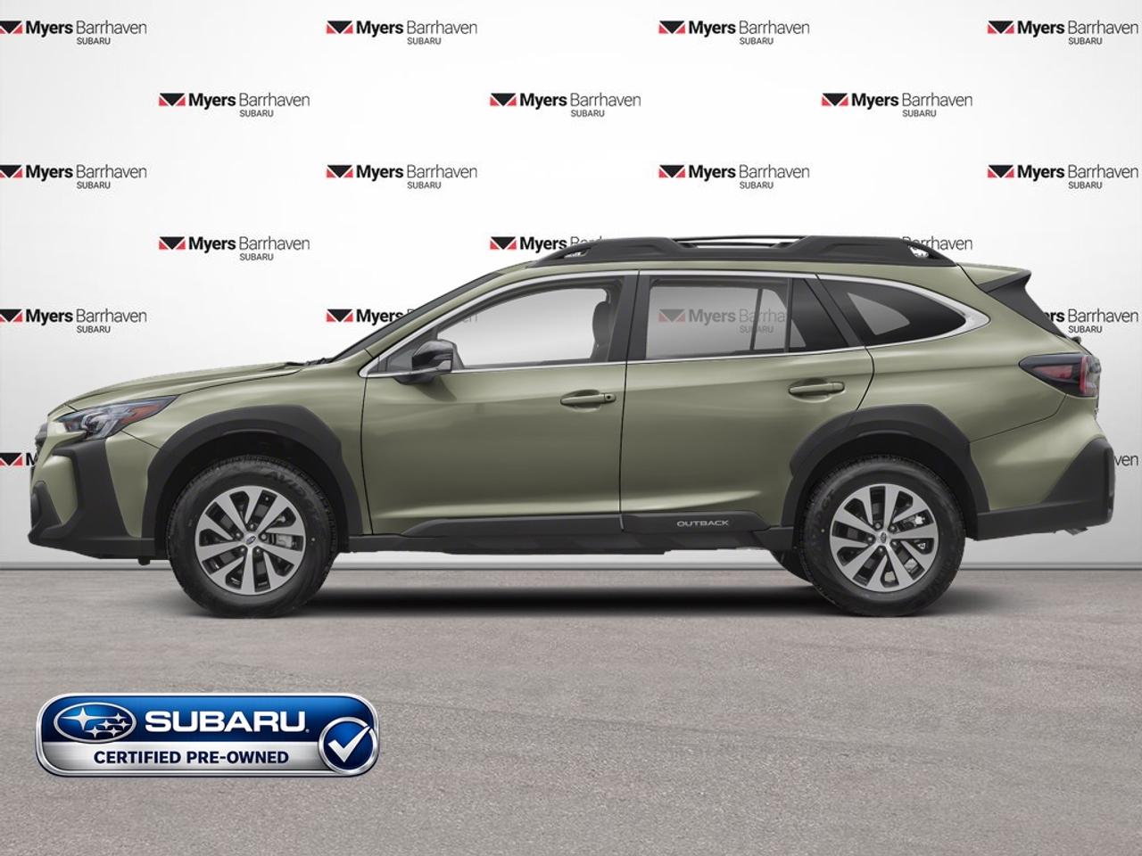 <b>Certified, Sunroof,  Power Liftgate,  Wireless Charging,  Blind Spot Detection,  Climate Control!</b><br> <br> An iconic name, whether for a suburban grocery getter or a rural workhorse, this 2024 Subaru Outback continues to prove its worth. This 2024 Subaru Outback is fresh on our lot in Nepean.<br> <br>This 2024 Subaru Outback was made for the adventurer in all of us. Whether you want a better daily drive, or just the perfect backcountry camping spot, this SUV alternative is fit for the road. With impressive infotainment systems, rugged and sophisticated capability, and aggressive styling, the 2024 Subaru Outback is the perfect all-around ride for those that want a little more out of there weekend.<br> <br>This SUV has 60,781 km and is a Certified Pre-Owned vehicle. Its Autumn Green Me in colour. It has an Automatic transmission and is powered by a 182HP 2.5L 4 Cylinder Engine. And its got a certified used vehicle warranty for added peace of mind. <br> <br> Our Outbacks trim level is Touring. Stepping up to this Outback Touring rewards you with a power sunroof, a power liftgate for rear cargo access, upgraded aluminum wheels, and Subaru STARLINK Connected services. Other great standard features such as heated front seats, a heated steering wheel, adaptive cruise control, dual-zone climate control, mobile device wireless charging, and an upgraded tablet-style 11.6-inch infotainment screen with inbuilt navigation, Apple CarPlay and Android Auto. Safety features also include blind spot detection, evasive steering assist, lane keeping assist with lane departure warning, forward and rear collision mitigation, pre-collision braking, and a wide-angle front camera. This vehicle has been upgraded with the following features: Sunroof, Power Liftgate, Wireless Charging, Blind Spot Detection, Climate Control, Heated Seats, Apple CarPlay.<br> <br>To apply right now for financing use this link: <a href=https://www.myersbarrhavensubaru.ca/quick-approval/ target=_blank>https://www.myersbarrhavensubaru.ca/quick-approval/</a><br> <br/><br><br> The Myers name has been synonymous with first-rate automotive service and products for over 80 years in Ottawa; we are happy to welcome you here to <b> Myers Barrhaven Subaru </b> the unbeatable Subaru dealer in Ottawa and the National Capital Region. Serving drivers as the premier Subaru dealership near Kanata, Orléans, Gatineau, QC and Vanier region, we offer a wide range of new and used offerings from Subaru. If youre in the market for a full range of Subaru cars and Subaru SUVs for sale in Ottawa. </br><br> Come by and check out our fleet of 40+ used cars and trucks and 20+ new cars and trucks for sale in Nepean.  o~o