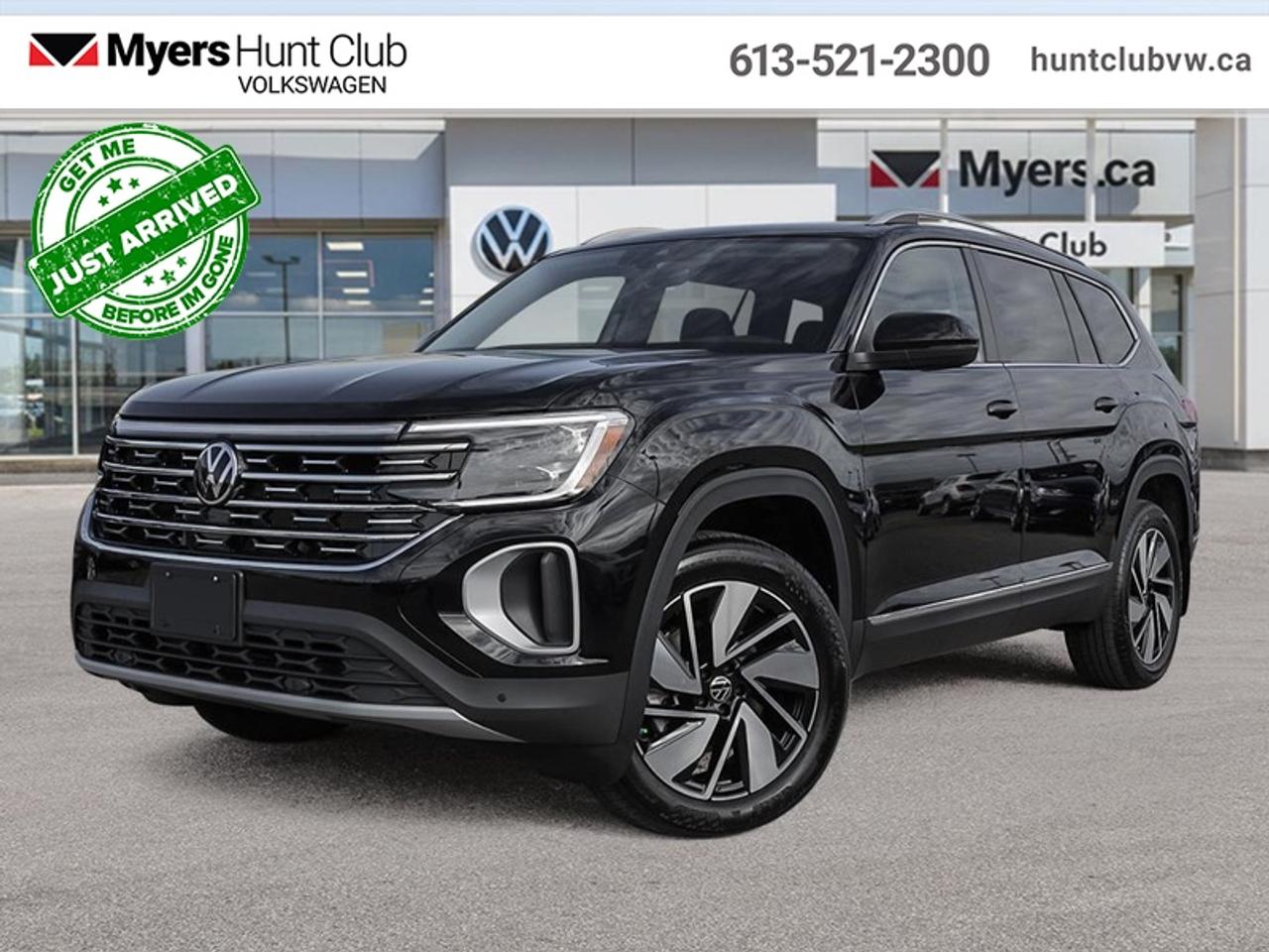 <b>Sunroof,  Navigation,  360 Camera,  Leather Seats,  Premium Audio!</b><br> <br> The 2026 Volkswagen Atlas adapts smoothly from weekday errands to full-family getaways thanks to its flexible usability and spacious layout.<br> <br>From the outside, the Atlas features a rugged stance, refined bodywork and modern lighting that give it bold SUV appeal. Inside, the cabin offers generous space across all three rows, intuitive connectivity and seating designed for both passengers and cargo. With its spacious utility, smart features and Volkswagens commitment to quality, the Atlas delivers a well-rounded choice for drivers seeking practicality without compromise.<br> <br>This Deep Black Pearl SUV has an Automatic transmission and is powered by a 269HP 2.0L 4 Cylinder Engine. <br> <br> Our Atlass trim level is Highline. This trim rewards you with a panoramic sunroof, an aerial view camera system, and a 10-speaker harman/kardon audio system. Other standard features include ventilated and heated front seats, heated rear seats, leather upholstery, a heated steering wheel, adaptive cruise control, Car-Net 4G LTE, remote engine start, a power liftgate for rear cargo access, and a 12-inch infotainment screen with inbuilt navigation, Apple CarPlay and Android Auto. Safety features also include lane keep assist with lane departure warning, collision mitigation, blind spot alert, front and rear parking sensors, and forward collision mitigation. This vehicle has been upgraded with the following features: Sunroof, Navigation, 360 Camera, Leather Seats, Premium Audio, Cooled Seats, Heated Steering Wheel.<br><br> <br>To apply right now for financing use this link: <a href=https://www.huntclubvw.ca/financing-request/ target=_blank>https://www.huntclubvw.ca/financing-request/</a><br> <br/>Cash Purchase Incentive Incentives expire 2026-08-31. See dealer for details. <br><br>At Myers Hunt Club Volkswagen, our focus is customers like you. Our dedicated service, parts, and sales team are here to make your automotive experience a special one. We are very proud of our achievements and awards over the last 25 years and are committed to providing the same great service to our present and future customers. If youre looking for a vehicle, Myers Hunt Club Volkswagen is your destination for new, used, and certified pre-owned Volkswagen vehicles as well as other makes and models. Whatever your needs, we can help you here at Myers Hunt Club Volkswagen. </br><br> Come by and check out our fleet of 40+ used cars and trucks and 120+ new cars and trucks for sale in Gloucester.  o~o