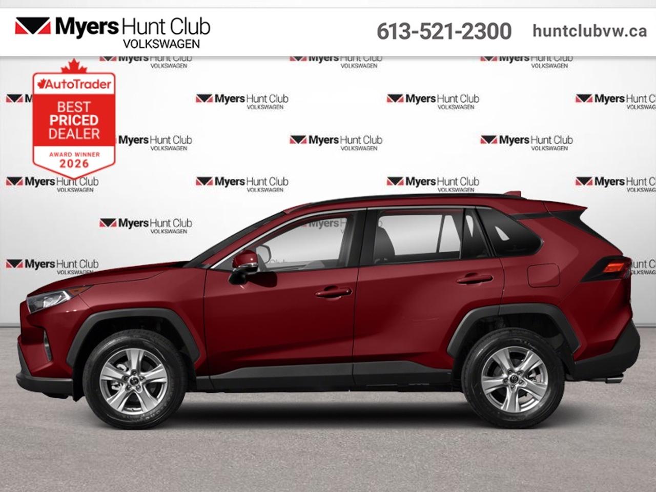 <b>Sunroof,  Heated Steering Wheel,  Power Liftgate,  Heated Seats,  Aluminum Wheels!</b><br> <br> Radical design, refined drive-ability, and rugged capability make for an exciting adventure in the Toyota RAV4. This 2020 Toyota RAV4 is fresh on our lot in Gloucester.<br> <br>Introducing the Toyota RAV4, a radical redesign of a storied legend. While the RAV4 is loaded with modern creature comforts, conveniences, and safety, this SUV is still true to its roots with incredible capability. Whether youre running errands in the city or exploring the countryside, the RAV4 empowers your ambitions and redefines what you can do. Make new and exciting memories in this ultra efficient Toyota RAV4 today!<br> <br>This SUV has 50,700 km. Its Blue in colour. It has an Automatic transmission and is powered by a 203HP 2.5L 4 Cylinder Engine. It may have some remaining factory warranty, please check with dealer for details. <br> <br> Our RAV4s trim level is XLE AWD. Stepping up to this all wheel drive RAV4 XLE is a great choice as it comes with premium features such as a power sunroof, dual zone climate control, Toyotas Smart Key system with push button start, a 7 inch touchscreen with Entune Audio 3.0, Apple CarPlay, Android Auto, extra USB and aux inputs, heated seats with more premium seat material, a leather heated steering wheel and stylish aluminum wheels. Additional features includes a power drivers seat, LED headlights and fog lights, heated power mirrors, Toyota Safety Sense 2.0, dynamic radar cruise control, automatic highbeam assist, blind spot monitoring with rear cross traffic alert, and lane keep assist with lane departure warning plus so much more. This vehicle has been upgraded with the following features: Sunroof, Heated Steering Wheel, Power Liftgate, Heated Seats, Aluminum Wheels, Apple CarPlay, Android Auto.<br> <br>To apply right now for financing use this link: <a href=https://www.huntclubvw.ca/financing-request/ target=_blank>https://www.huntclubvw.ca/financing-request/</a><br> <br/><br>At Myers Hunt Club Volkswagen, our focus is customers like you. Our dedicated service, parts, and sales team are here to make your automotive experience a special one. We are very proud of our achievements and awards over the last 25 years and are committed to providing the same great service to our present and future customers. If youre looking for a vehicle, Myers Hunt Club Volkswagen is your destination for new, used, and certified pre-owned Volkswagen vehicles as well as other makes and models. Whatever your needs, we can help you here at Myers Hunt Club Volkswagen. </br><br> Come by and check out our fleet of 40+ used cars and trucks and 120+ new cars and trucks for sale in Gloucester.  o~o
