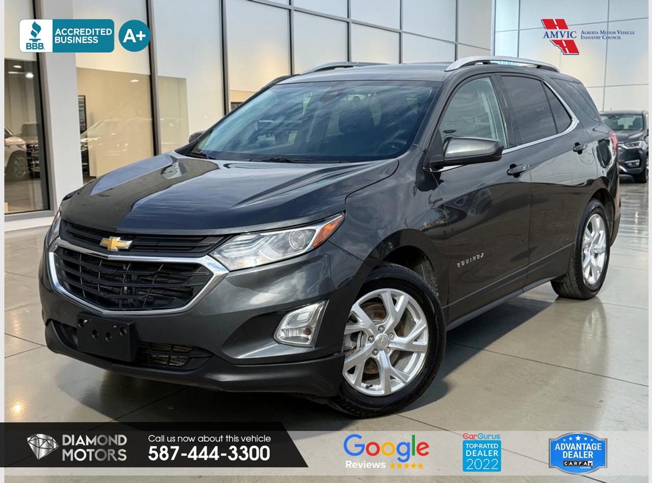 LIMITED TIME at Diamond Motors <br/> Drive away with a FREE 1-Year Warranty* + low payments included at Listed Price. *Limited warranty. Terms & conditions apply. Ask in store for details. <br/> <br/> <br/> Now Available: 2020 Chevrolet Equinox LT Grey has 266,724 KM on it. 2L 4 Cylinder Engine engine, All-Wheel Drive, Automatic transmission, 5 Seater passengers, on special price for $9,900.00. <br/> BLUETOOTH, BACKUP CAMERA, HEATED SEATS, REMOTE STARTER, LANE ASSIST, APPLE CARPLAY, ANDROID AUTO, AWD, PUSH START, CERTIFIED, CRUISE CONTROL AND MUCH MORE!!!!!! <br/> <br/> <br/> Book your appointment today for Test Drive. We offer contactless Test drives & Virtual Walkarounds. Stock Number: 261172 <br/> <br/> <br/> This vehicle was previously registered in MB. Vehicle has passed all required inspections in Alberta. <br/> <br/> <br/> At Diamond Motors, we are dedicated to providing you with an outstanding car-buying experience, offering quality pre-owned vehicles at prices that fit your budget. Our transparent and honest approach means you can expect straightforward guidance without any high-pressure sales tactics. We believe in building lasting relationships with our customers by offering personalized service tailored to your needs. From the moment you step onto our lot, our team is here to support you every step of the way, ensuring you leave confident in your decision. Trust, integrity, and customer satisfaction are the foundation of everything we do. <br/> <br/> <br/> Why Choose Diamond Motors?<br/> <br/> Certified Pre-Owned Vehicles <br/> Family Owned & Operated <br/> 100+ Vehicles in Stock <br/> Finance & Extended Warranty Available <br/> Transparent Pricing <br/> Inspection & Carfax Provided <br/> No-Pressure Buying Experience <br/> Full Disclosure Guaranteed <br/> Top Google Rated Dealership <br/> Trade-Ins Welcome <br/> AMVIC Licensed & BBB Accredited <br/> CarGurus Top-Rated Dealer (2022 & 2024) <br/> <br/> <br/> Phone to schedule an appointment @ 587-444-3300 or simply browse our inventory online www.diamondmotors.ca or come and see us at our location at <br/> 3403 93 street NW, Edmonton, T6E 6A4 <br/> <br/> <br/> To view the rest of our inventory: <br/> www.diamondmotors.ca/inventory <br/> <br/> <br/> This dealership provides all required disclosures in accordance with AMVIC regulations. A completed Mechanical Fitness Assessment and its associated inspection work order will be supplied with every vehicle. A Carfax (or equivalent) vehicle history report will also be provided, including available information on previous damage, accident history, stolen or salvage status, and jurisdictional records. <br/> Customers are encouraged to review all vehicle features, options, and equipment for accuracy prior to purchase. <br/>