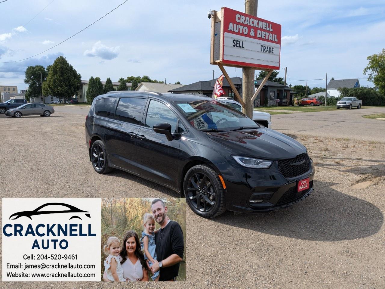 <p>2021 Chrysler Pacifica Touring-L Plus AWD</p><ul><li><p>Located in Carberry, but capable of bringing to Brandon</p></li><li><p>Priced to sell!</p></li><li><p>Excellent family vehicle with comfortable seating for seven</p></li><li><p>All-wheel drive  ideal for Manitoba winters</p></li><li><p>3.6L Pentastar V6 engine</p></li><li><p>9-speed automatic transmission</p></li><li><p>Leather-faced seating</p></li><li><p>Heated front and second-row seats</p></li><li><p>Heated leather-wrapped steering wheel</p></li><li><p>Second- and third-row Stow n Go seating</p></li><li><p>Power sliding side doors</p></li><li><p>Power liftgate</p></li><li><p>Remote start and proximity keyless entry</p></li><li><p>Uconnect 5 NAV with 10.1" touchscreen</p></li><li><p>Wireless Apple CarPlay & Android Auto</p></li><li><p>Built-in navigation and Bluetooth</p></li><li><p>13-speaker Alpine premium audio system</p></li><li><p>Power-adjustable driver and front-passenger seats</p></li><li><p>Drivers seat memory</p></li><li><p>Tri-zone automatic climate control</p></li><li><p>Second- and third-row retractable sunshades</p></li><li><p>Blind-spot monitoring with rear cross-path detection</p></li><li><p>Forward collision warning with automatic emergency braking</p></li><li><p>Lane-keep assist</p></li><li><p>Rearview camera</p></li><li><p>Rear parking sensors</p></li><li><p>Roof rack</p></li><li><p>Manitoba Safety Certified</p></li><li><p>Local financing available</p></li><li><p>Warranty available</p></li><li><p>Trades welcome</p></li><li><p>Delivery available</p></li></ul><p>Toll-free call/text: 1-204-520-9461</p><p>Dealer #5905</p><p>Vehicle available for dealer trading</p><p>Treaty cards accepted  7-day insurance available</p>