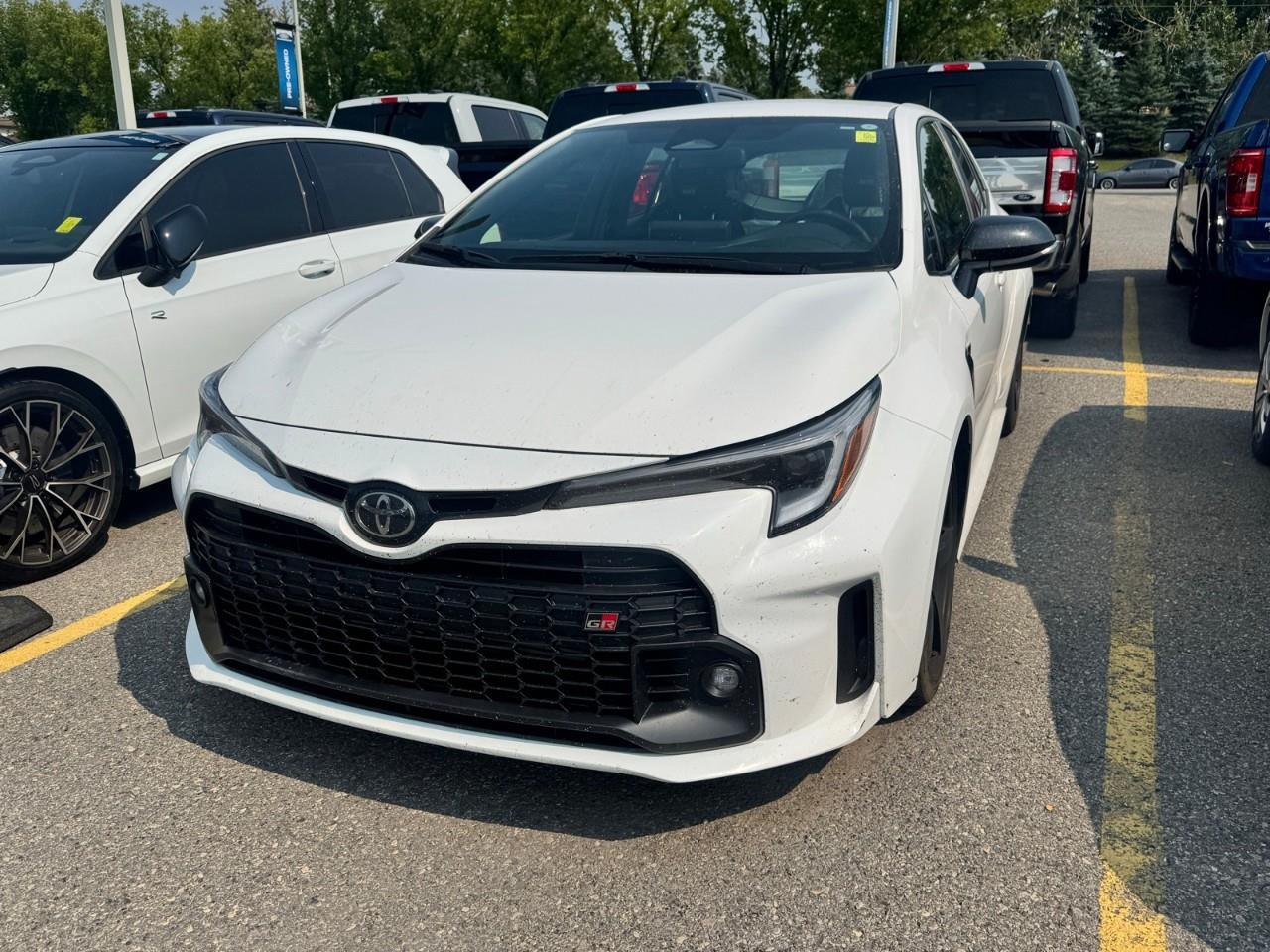 <p>This one-owner, Clean CARFAX 2023 Toyota GR Corolla Core is engineered for drivers who want excitement every time they get behind the wheel. Featuring a 6-speed manual transmission, GR-FOUR AWD, and a turbocharged three-cylinder engine developed by Toyota Gazoo Racing, this GR Corolla brings motorsport DNA to the street.</p><p>Powered by a 1.6L turbocharged 3-cylinder engine paired with a 6-speed manual transmission, this GR Corolla delivers exhilarating performance, sharp handling, and an engaging driving experience. Toyota's advanced GR-FOUR AWD system provides exceptional grip and confidence in all weather conditions, making it equally at home on a winding backroad or a snowy Alberta highway.</p><p>Inside, you'll find a driver-focused cabin featuring:</p><p>Smart device integration</p><p>Bluetooth connectivity</p><p>Satellite radio</p><p>Backup camera</p><p>Cruise control</p><p>Air conditioning</p><p>Keyless entry</p><p>Power windows and locks</p><p>Sport-inspired seating</p><p>Performance-oriented controls and instrumentation</p><p>Designed by enthusiasts for enthusiasts, the GR Corolla blends everyday practicality with track-inspired performance, offering hatchback versatility without compromising excitement behind the wheel.</p><p>Drive with confidence thanks to advanced safety features including:</p><p>Lane Assist</p><p>Backup Camera</p><p>Brake Assist</p><p>Electronic Stability Control</p><p>Traction Control System</p><p>Anti-Lock Braking System (ABS)</p><p>Advanced Airbag System</p><p>This 2023 Toyota GR Corolla Core AWD for sale at Advantage Ford Calgary has been fully inspected by our certified technicians and is ready for its next owner. With only 21,573 km, a one-owner history, Clean CARFAX, and the highly sought-after manual transmission, this GR Corolla offers a unique combination of performance, practicality, and exclusivity that enthusiasts won't want to miss.</p><p>Contact our team today to schedule a test drive or learn more about financing options. We proudly serve Calgary, Airdrie, Cochrane, Okotoks, Chestermere, and surrounding areas.</p>