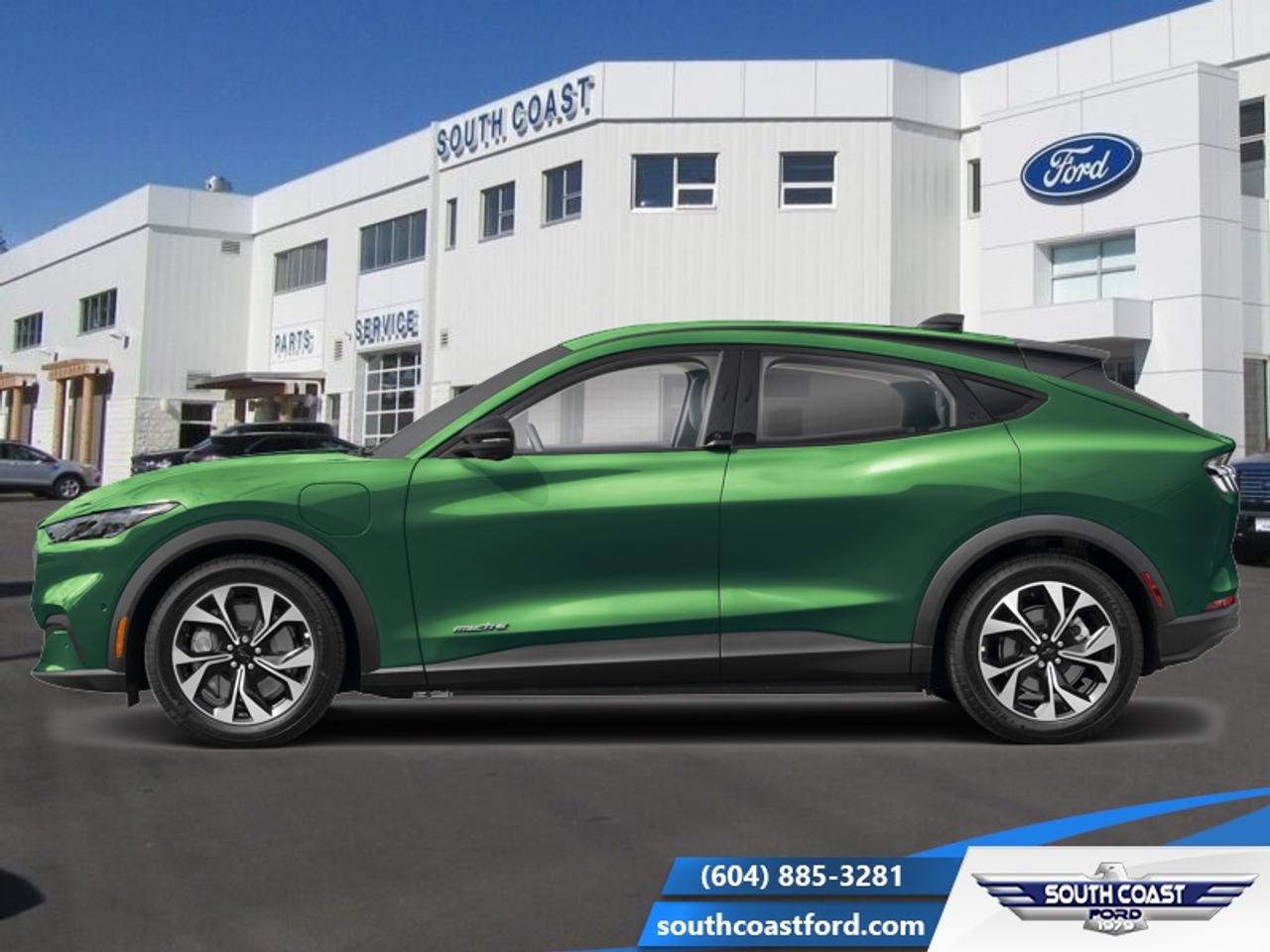 <b>Activex Seats, Heated Seats, 19 inch Aluminum Wheels, Heated Steering Wheel!</b><br> <br> The 2026 Ford Mustang Mach-E blends heritage-inspired attitude, intelligent engineering and cutting-edge technology into one compelling electric package.<br> <br>From the outside, the 2026 Mustang Mach-E presents a sleek yet muscular SUV silhouette, refined lighting accents and a strong stance that communicates modern performance. Inside, the cabin features premium materials, intuitive technology and seating designed for both driver and passengers that support everyday use and long journeys alike. With its electric architecture, intelligent features and Fords commitment to innovation, the Mustang Mach-E offers a smart and exciting choice in the evolving electric SUV landscape.<br> <br>This Eruption Green Metallic SUV has an Automatic transmission. <br> <br> Our Mustang Mach-Es trim level is Select AWD. Every detail of this electric SUV is designed for serene comfort, intuitive technology, and confident all-weather capability. Inside, the ActiveX leatherette seats, heated steering wheel, and dual-zone automatic climate control create a refined environment enhanced by aluminum and carbon-fiber-style accents. The 15.5-inch SYNC 4A touchscreen with connected navigation, voice recognition, and wireless Apple CarPlay and Android Auto keeps you seamlessly connected, while the advanced driver display delivers vital information in crisp digital clarity. A quiet cabin experience pairs beautifully with adaptive cruise control, lane centering, and intelligent safety systems such as BLIS Blind Spot Monitoring, Reverse Brake Assist, and Collision Mitigation. Outside, its sculpted body and signature LED lighting are complemented by 19-inch machined-face wheels and sleek aerodynamic lines, giving this all-wheel-drive EV a poised, modern presence that perfectly blends performance and innovation. This vehicle has been upgraded with the following features: Activex Seats, Heated Seats, 19 inch Aluminum Wheels, Heated Steering Wheel.<br><br> View the original window sticker for this vehicle with this url <b><a href=http://www.windowsticker.forddirect.com/windowsticker.pdf?vin=3FMTK1SU3TMA29132 target=_blank>http://www.windowsticker.forddirect.com/windowsticker.pdf?vin=3FMTK1SU3TMA29132</a></b>.<br> <br>To apply right now for financing use this link: <a href=https://www.southcoastford.com/financing/ target=_blank>https://www.southcoastford.com/financing/</a><br> <br/>5.99% financing for 84 months. <br> Buy this vehicle now for the lowest bi-weekly payment of <b>$405.58</b> with $0 down for 84 months @ 5.99% APR O.A.C. ( taxes included, $695 Administration Fee included / Total Obligation of $67362 ). Incentives expire 2026-08-31. See dealer for details. <br><br>Call South Coast Ford Sales or come visit us in person. Were convenient to Sechelt, BC and located at 5606 Wharf Avenue. and look forward to helping you with your automotive needs. <br><br> Come by and check out our fleet of 30+ used cars and trucks and 90+ new cars and trucks for sale in Sechelt.  o~o