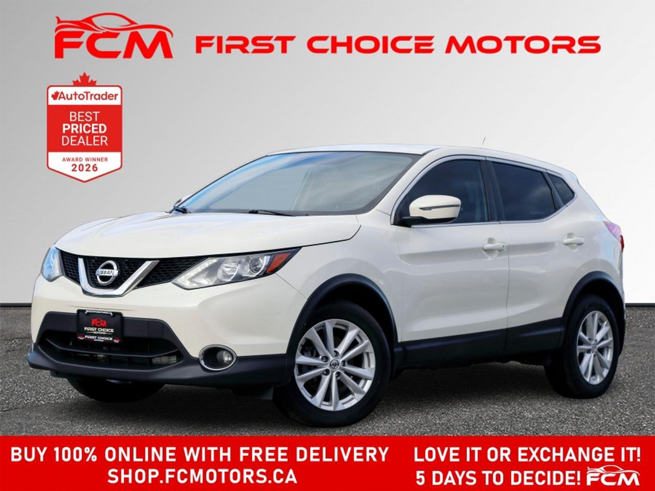 ** ** SPECIAL LIMITED TIME OFFER ** ** PURCHASE ANY VEHICLE THIS WEEK AND RECEIVE 4 BRAND-NEW ALL-SEASON TIRES AT NO ADDITIONAL COST!!! DON   T MISS THIS EXCLUSIVE CHANCE TO UPGRADE YOUR RIDE AND STAY PREPARED FOR ANY WEATHER!!! <br><br>EXCITING NEWS FROM FIRST CHOICE MOTORS! Our brand-new online showroom is now open to the public, bringing the ultimate car shopping experience right to your fingertips! Enjoy a 100% online car shopping experience, with over 500 certified vehicles in stock, comprehensive protection plans, and thousands of new auto parts & accessories available! Plus, for a limited time, were offering FREE deliveries across Ontario on all vehicle purchases! Dont miss out   visit Shop.fcmotors.ca to find and upgrade your perfect vehicle today!<br><br>Welcome to First Choice Motors, the largest car dealership in Toronto of pre-owned cars, SUVs, and vans priced between $5000-$15,000. With an impressive inventory of over 300 vehicles in stock, we are dedicated to providing our customers with a vast selection of affordable and reliable options. <br><br>Were thrilled to offer a used 2017 Nissan Qashqai SV, white color with 203,000km (STK#10282) This vehicle was $9990 NOW ON SALE FOR $8990. It is equipped with the following features:<br>- Automatic Transmission<br>- Heated seats<br>- All wheel drive<br>- Bluetooth<br>- Reverse camera<br>- Alloy wheels<br>- Power windows<br>- Power locks<br>- Power mirrors<br>- Air Conditioning<br><br>At First Choice Motors, we believe in providing quality vehicles that our customers can depend on. All our vehicles come with a 36-day guarantee on all safety related items. We also offer additional warranty options up to 5 years for our customers who want extra peace of mind.<br><br>Furthermore, all our vehicles are sold fully certified with brand new brakes rotors and pads, a fresh oil change, and brand new set of all-season tires installed & balanced. You can be confident that this car is in excellent condition and ready to hit the road.<br><br>At First Choice Motors, we believe that everyone deserves a chance to own a reliable and affordable vehicle. Thats why we offer financing options with low interest rates starting at 7.9% O.A.C. Were proud to approve all customers, including those with bad credit, no credit, students, and even 9 socials. Our finance team is dedicated to finding the best financing option for you and making the car buying process as smooth and stress-free as possible.<br><br>Our dealership is open 7 days a week to provide you with the best customer service possible. We carry the largest selection of used vehicles for sale under $9990 in all of Ontario. We stock over 300 cars, mostly Hyundai, Chevrolet, Mazda, Honda, Volkswagen, Toyota, Ford, Dodge, Kia, Mitsubishi, Acura, Lexus, and more. With our ongoing sale, you can find your dream car at a price you can afford. Come visit us today and experience why we are the best choice for your next used car purchase!<br><br>All prices include $22.00 OMVIC Fee.  Excludes, license plates, ownership registration and ONTARIO HST (13%)<br>*No Credit Card payments can be accepted for Vehicle Purchases*