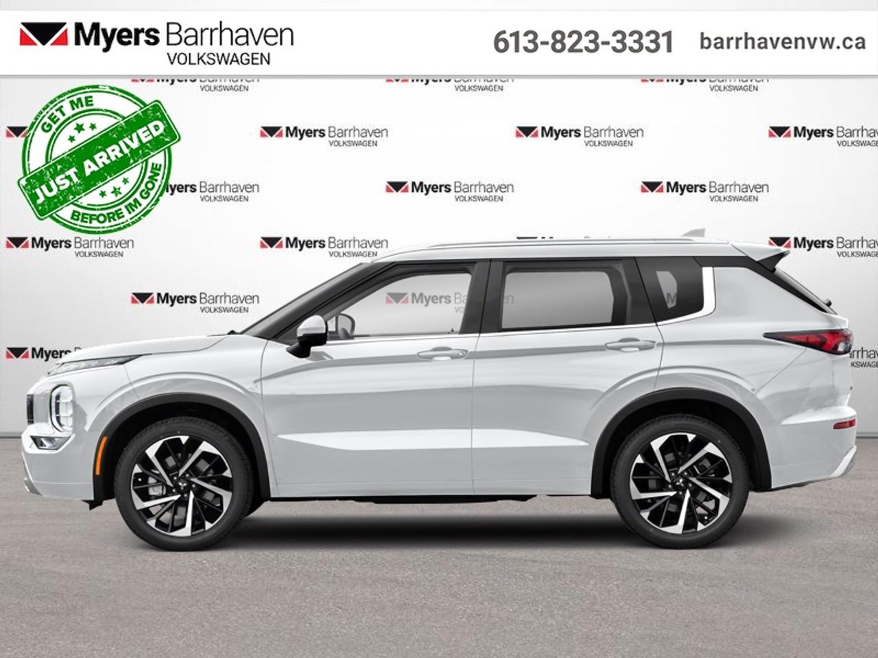 <b>Leather Seats!</b><br> <br> With a muscular, wide stance, this 2023 Outlander is more than a redesign, its a revolution. This 2023 Mitsubishi Outlander is fresh on our lot in Nepean.<br> <br>Designed with your family in mind, the Mitsubishi Outlander blends sophistication and convenience with innovative, purposeful technologies. Experience cutting-edge Super All-Wheel Control with up to 6 modes for reliable handling and stability. Featuring a beautifully sculpted exterior, a refine driving experience, and tech rich cabin make for a revolutionary new experience in the SUV segment. For an intuitive driving experience, check out this redesigned 2023 Outlander.<br> <br>This SUV has 57,332 km. Its White Diamond in colour and is completely accident free based on the <a href=https://vhr.carfax.ca/?id=itTT5+BkUbdBncbbqpggDFioSXtNrpc+ target=_blank>CARFAX Report</a>. It has an Automatic transmission and is powered by a 181HP 2.5L 4 Cylinder Engine. <br> <br> Our Outlanders trim level is SEL S-AWC. Step up to this Outlander SEL and be rewarded with quilted leather upholstery, inbuilt navigation, adaptive cruise control, a 360-degree aerial view camera system, and an upgraded 9-inch infotainment screen with Apple CarPlay, Android Auto, and SiriusXM satellite radio. Also standard include heated front seats with power adjustment and lumbar support, heated 40-20-40 folding split-bench 2nd row seats, a heated leather-wrapped steering wheel, proximity keyless entry, and a power liftgate for rear cargo access. Safety features also include blind spot detection, forward collision mitigation, lane departure warning, rear parking sensors and driver monitoring alert. This vehicle has been upgraded with the following features: Leather Seats.<br> <br>To apply right now for financing use this link: <a href=https://www.barrhavenvw.ca/financing-request/ target=_blank>https://www.barrhavenvw.ca/financing-request/</a><br> <br/>Buy this vehicle now for the lowest bi-weekly payment of <b>$222.37</b> with $0 down for 84 months @ 8.99% APR O.A.C. ((Plus applicable taxes and fees - Some conditions apply to get approved at the mentioned rate) ). See dealer for details. <br><br>We are your premier Volkswagen dealership in the region. If youre looking for a new Volkswagen or a car, check out Barrhaven Volkswagens new, pre-owned, and certified pre-owned Volkswagen inventories. We have the complete lineup of new Volkswagen vehicles in stock like the GTI, Golf R, Jetta, Tiguan, Atlas Cross Sport, Volkswagen ID.4 electric vehicle, and Atlas. If you cant find the Volkswagen model youre looking for in the colour that you want, feel free to contact us and well be happy to find it for you. If youre in the market for pre-owned cars, make sure you check out our inventory. If you see a car that you like, contact 844-914-4805 to schedule a test drive.<br> Come by and check out our fleet of 40+ used cars and trucks and 100+ new cars and trucks for sale in Nepean.  o~o