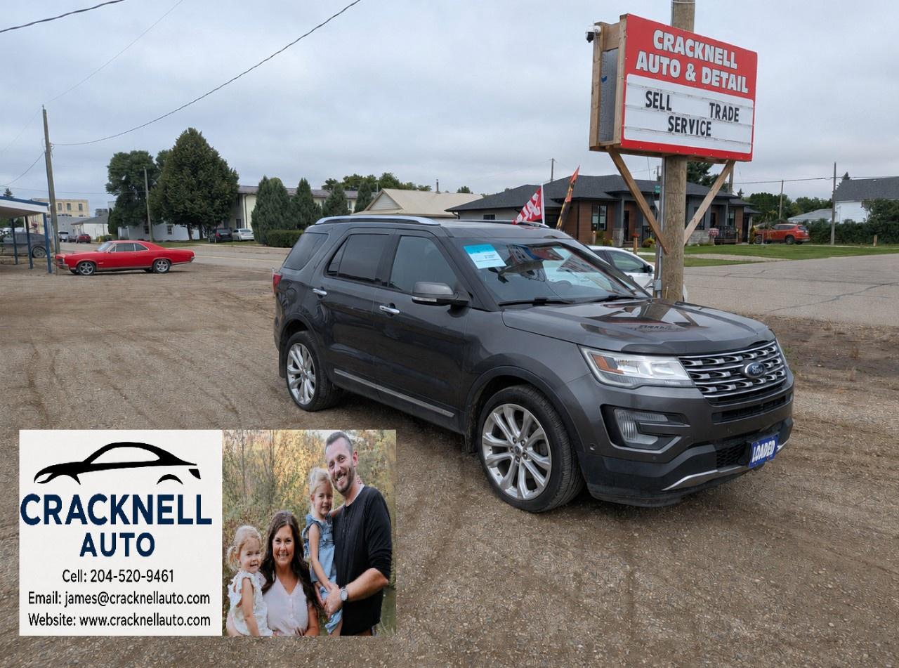 <p>2017 Ford Explorer Limited - Clean Title/ Safetied - $184 Bi-Weekly + Tax</p><p><span style=color:rgb( 15 , 15 , 15 )>﻿Located in Carberry, but capable of bringing to Brandon. Priced to Sell! Carfax Available, excellent condition.</span></p><ul><li><p>Tri-zone climate control</p></li><li><p>New Tires</p></li><li><p>Heated Leather Seats</p></li><li><p>8-inch touchscreen with SYNC 3, Bluetooth</p></li><li><p>Power liftgate</p></li><li><p>Remote start</p></li><li><p>Keyless entry with push-button start</p></li><li><p>Backup camera, rear parking sensors, blind-spot monitoring</p></li><li><p>Roof rails, tow package, seating for up to 7 passengers</p></li><li><p>Local</p></li><li><p>Freshly Serviced</p></li></ul><p>Financing available / Warranty Available /Trades Welcome /<span style=color:rgb( 15 , 15 , 15 )>delivery available.</span></p><p></p><p>Toll-free call/text<u> 204-520-9461</u></p><p></p><p>Dealer #5905</p><p></p><p><strong>Vehicle available for dealer trading, perfect subprime car</strong></p><p></p><p>Treaty cards accepted - 7 Day insurances available meaning you can drive home the same day even if MPI is closed (good for weekends and after hours)</p>